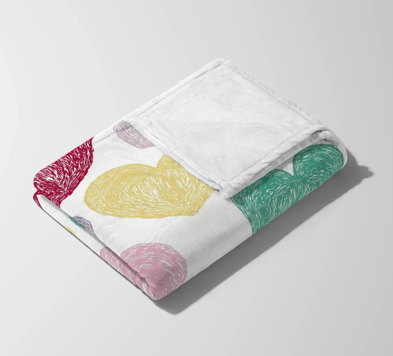Doodle hearts seamless colorful pattern fleece blanket by gulsengunel