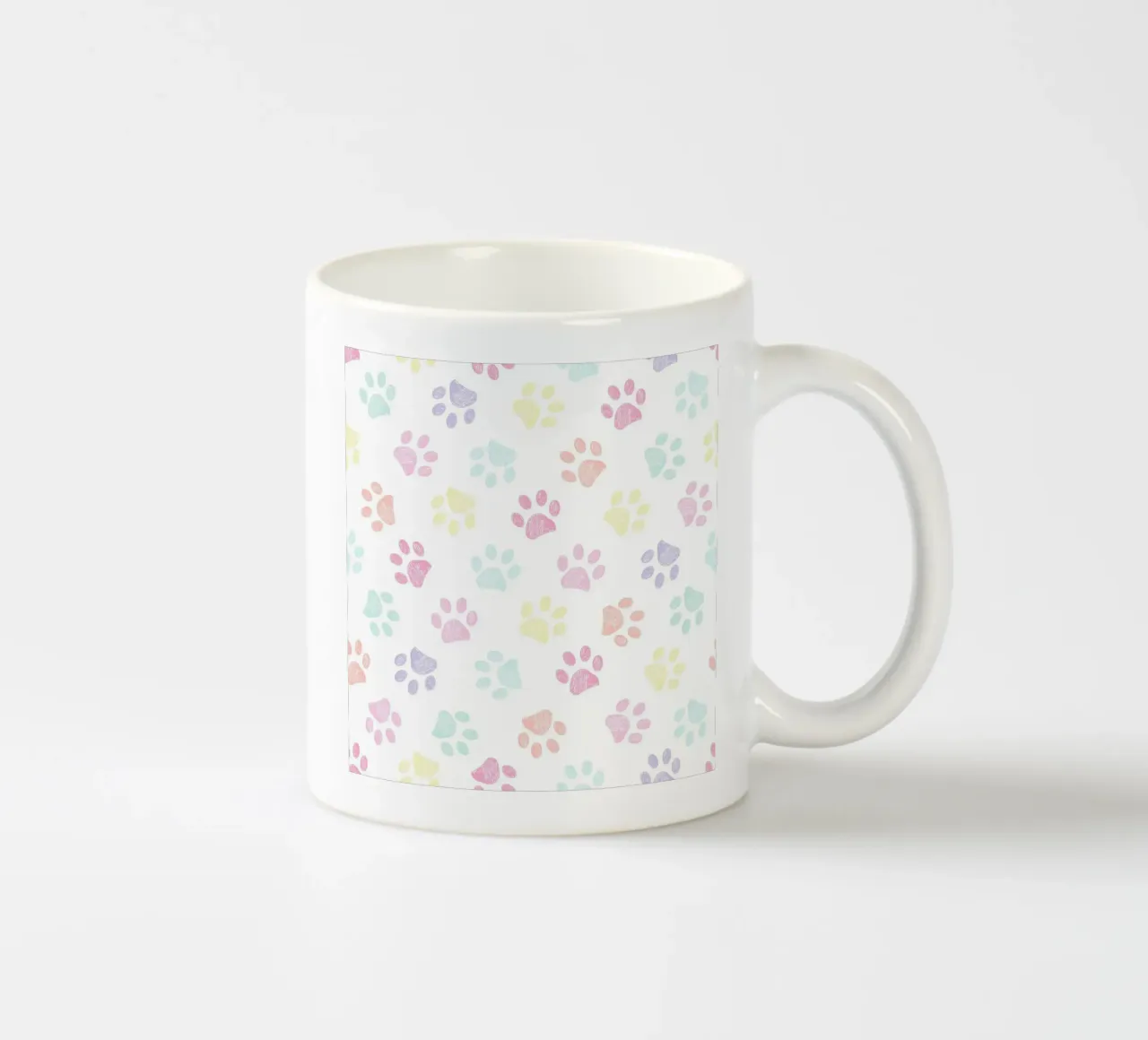 Impronte di zampe in colori pastello tazza in ceramica da gulsengunel