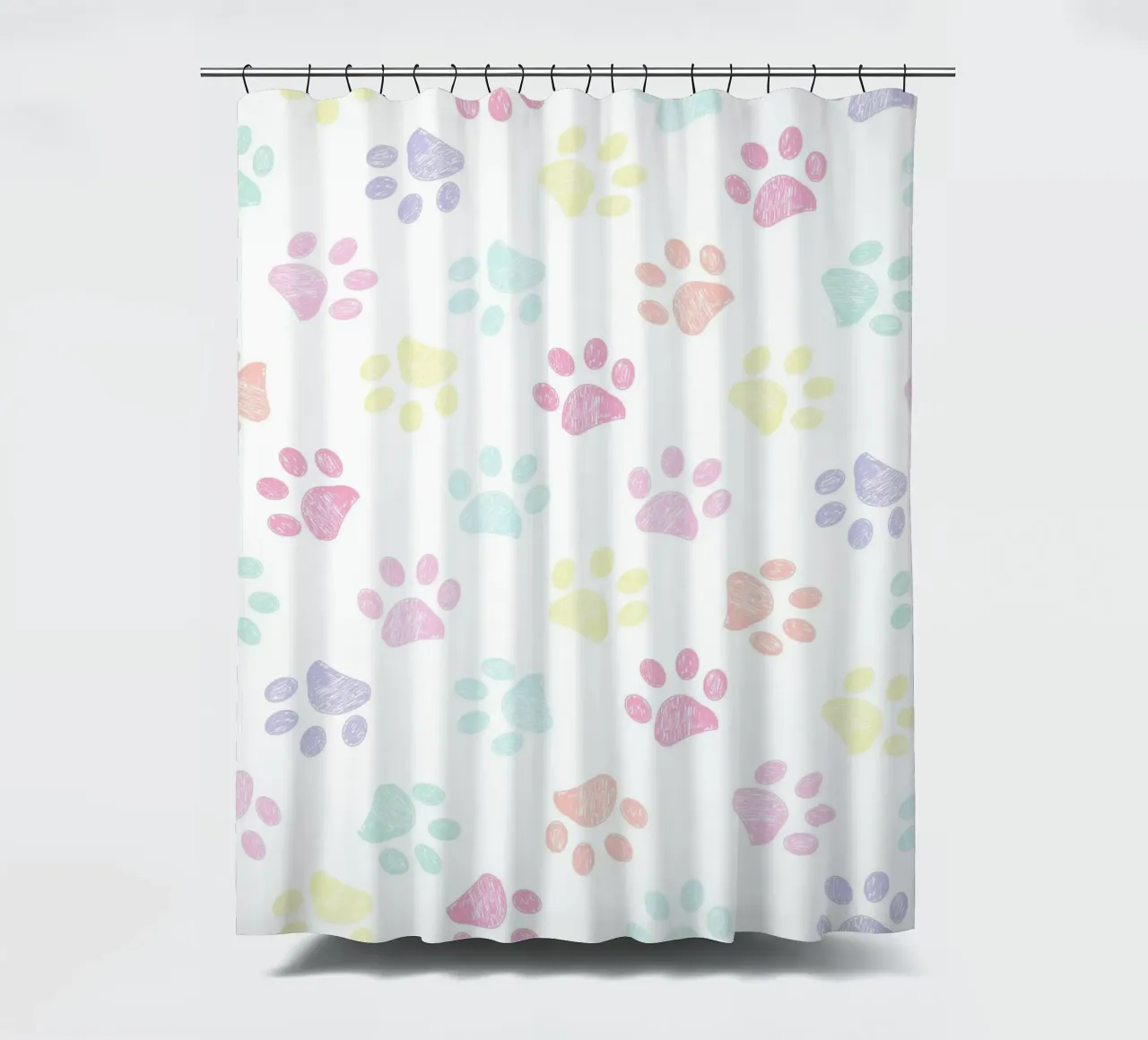 Impronte di zampe in colori pastello tenda da doccia da gulsengunel