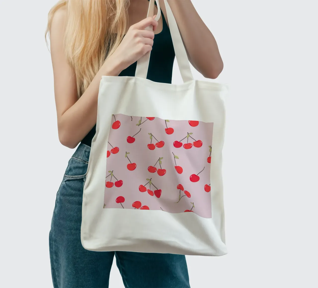 Valentine's Day design cherries tote bag by gulsengunel