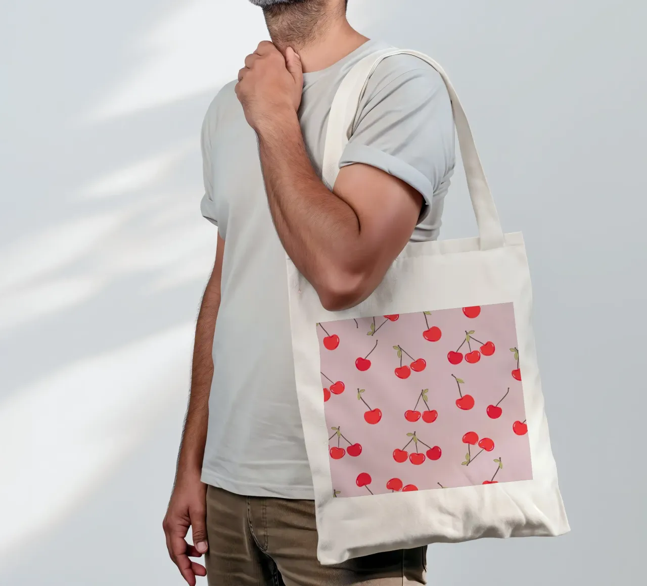 Valentine's Day design cherries tote bag by gulsengunel