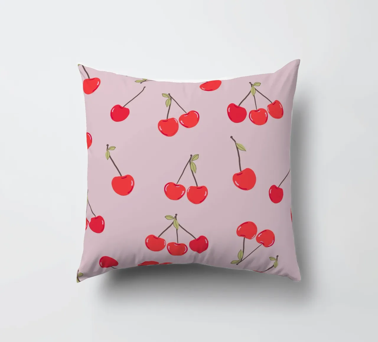 Valentine's Day design cherries decorative cushion by gulsengunel