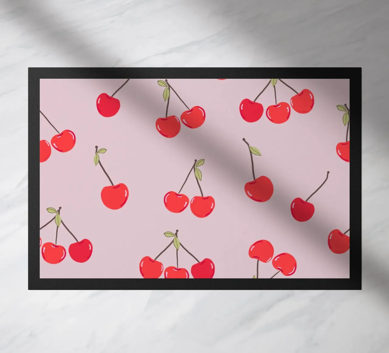 Valentine's Day design cherries doormat by gulsengunel