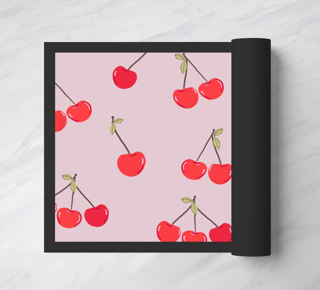 Valentine's Day design cherries doormat by gulsengunel
