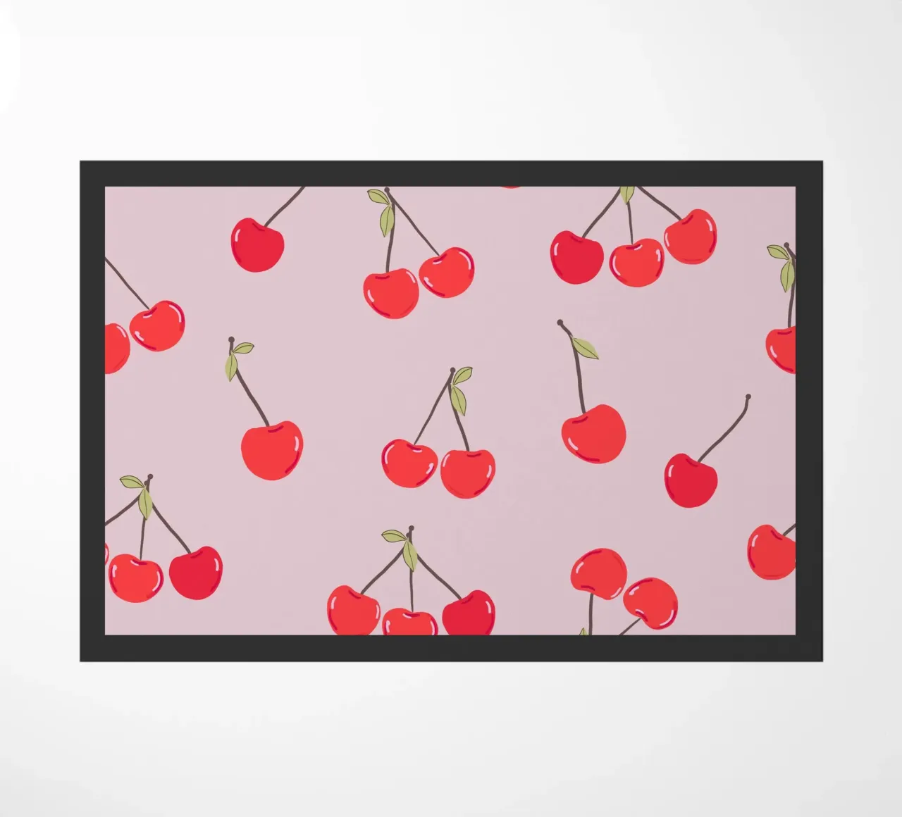 Valentine's Day design cherries doormat by gulsengunel