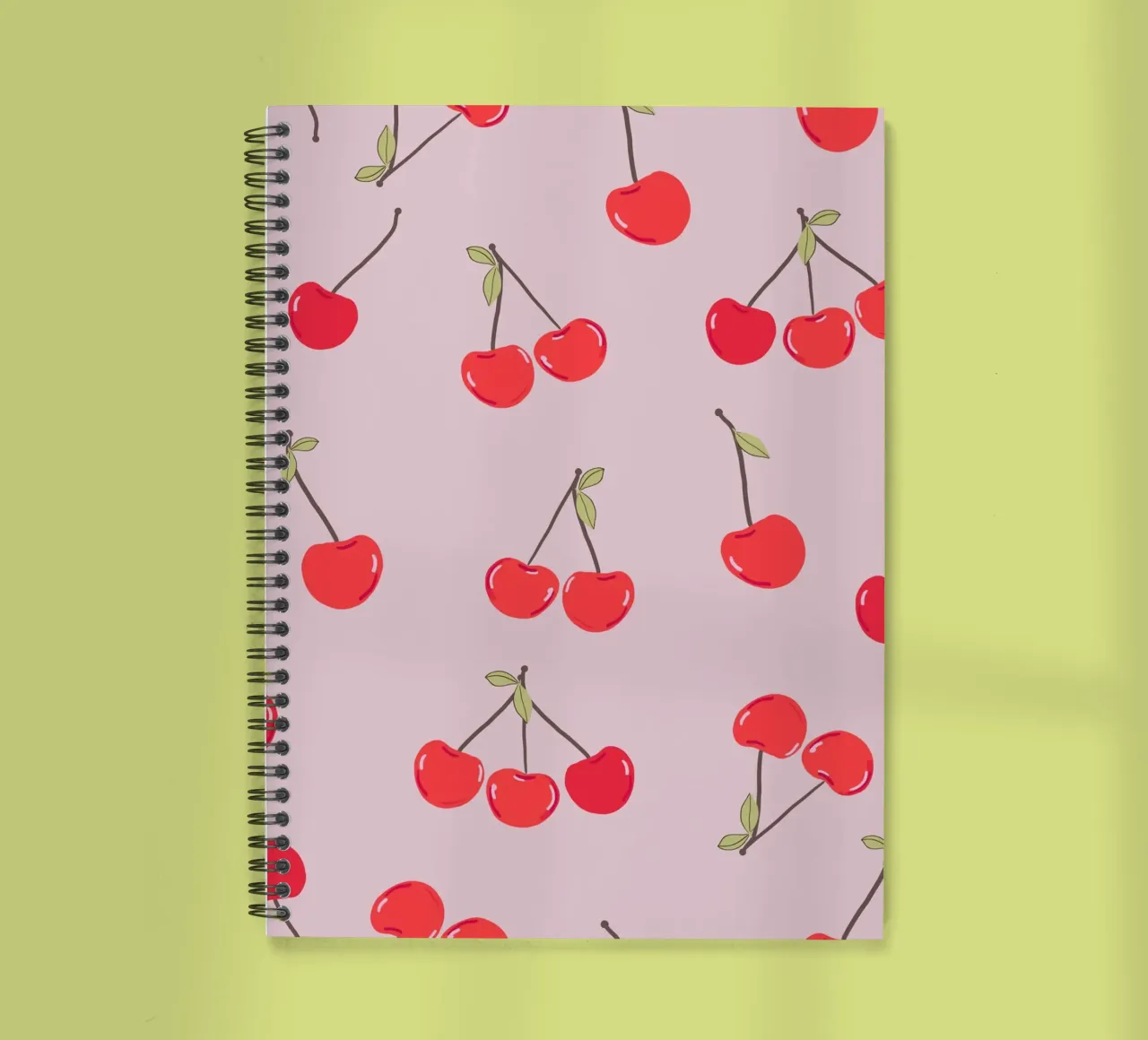 Valentine's Day design cherries spiral notebook by gulsengunel
