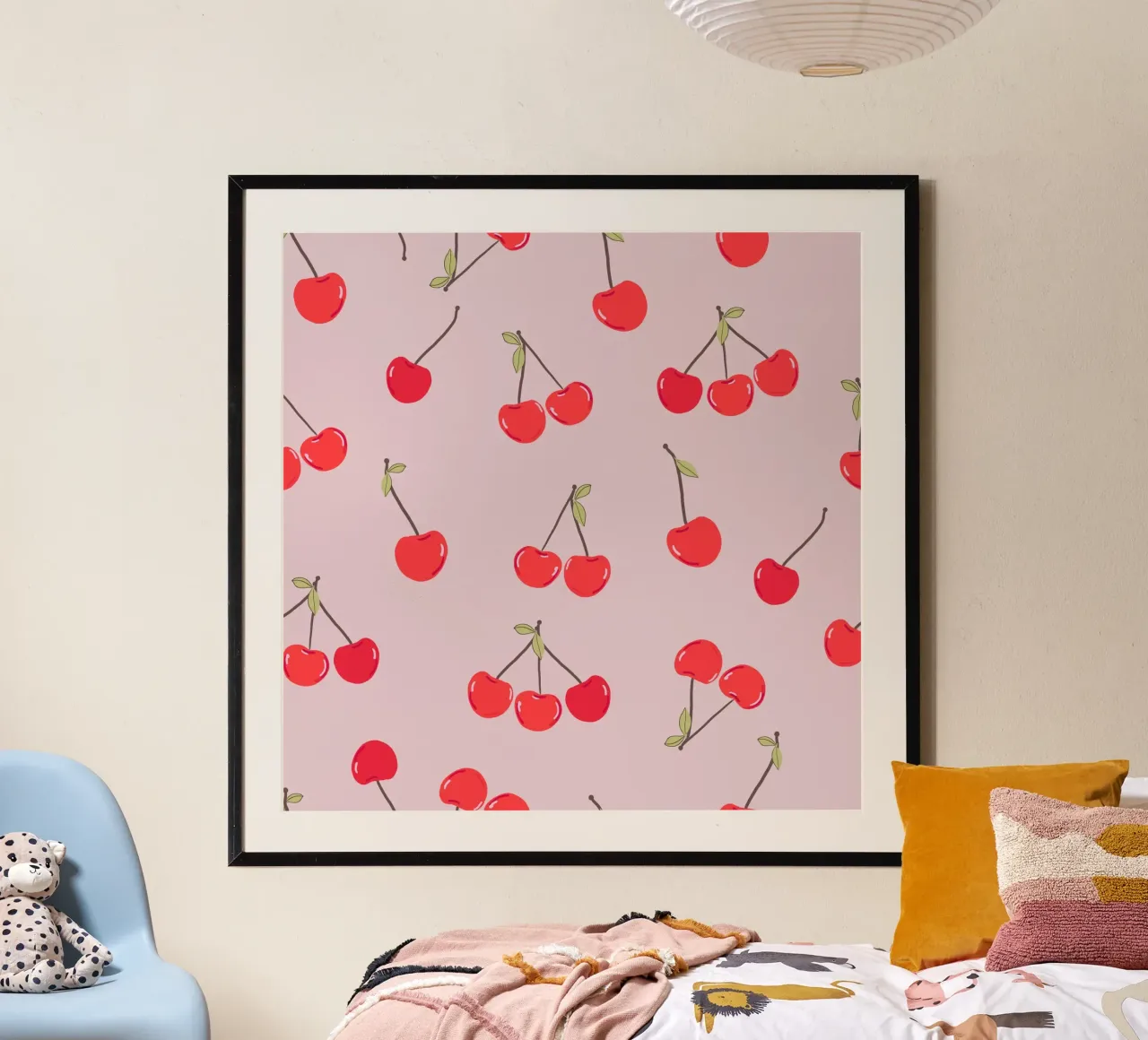 Valentine's Day design cherries poster by gulsengunel