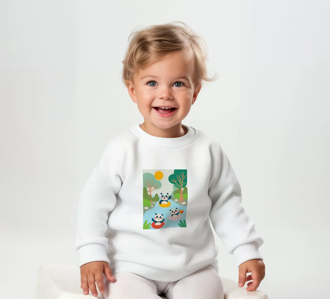Tre panda giocano felpa neonato da CUTE ANIMALS