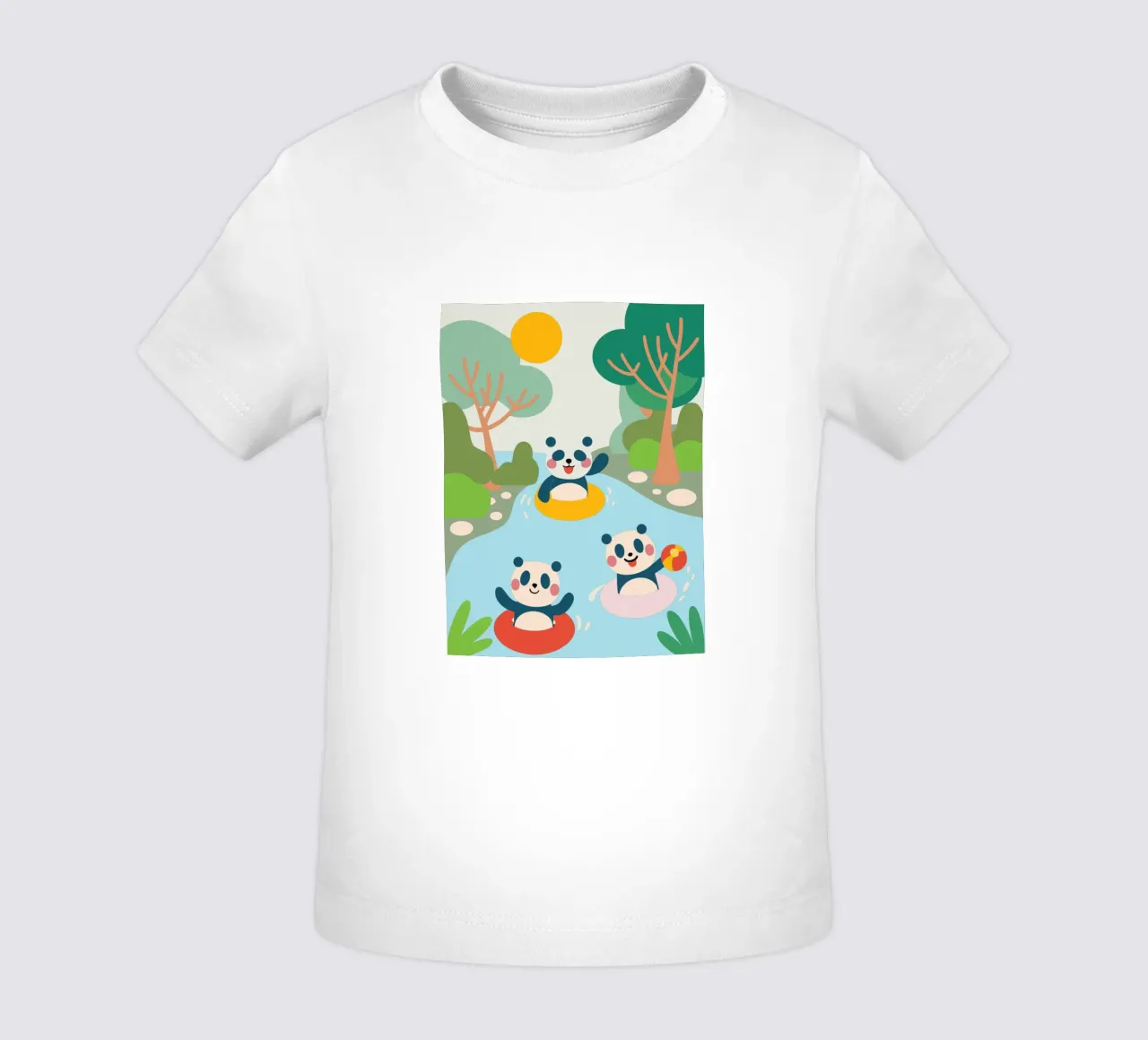 Tres pandas juegan camiseta de bebé de CUTE ANIMALS
