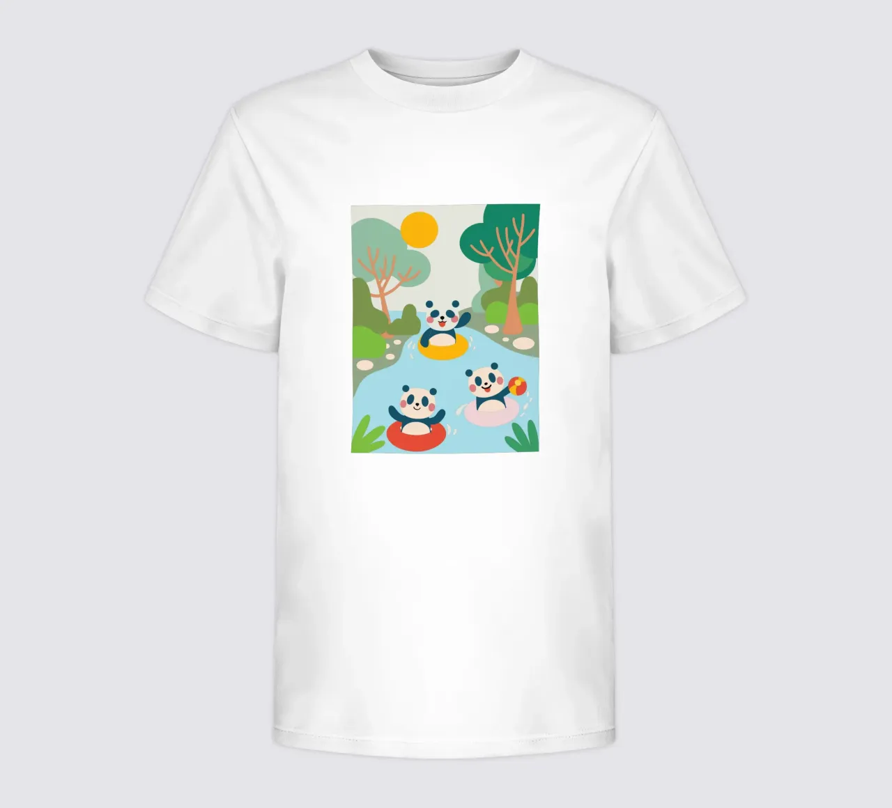 Three Pandas Play kids t-shirt by CUTE ANIMALS