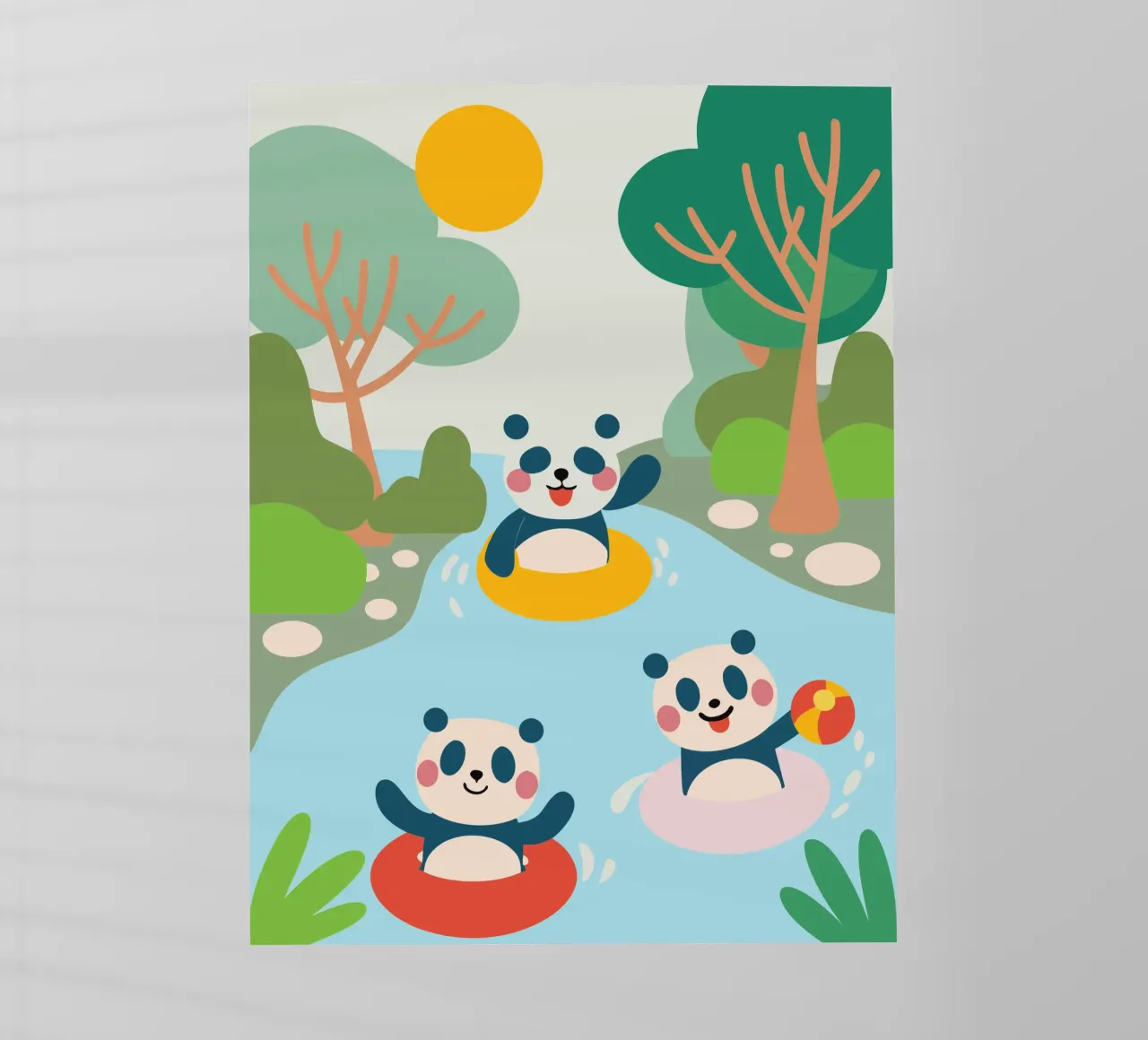 Tre panda giocano pellicola backlit da CUTE ANIMALS