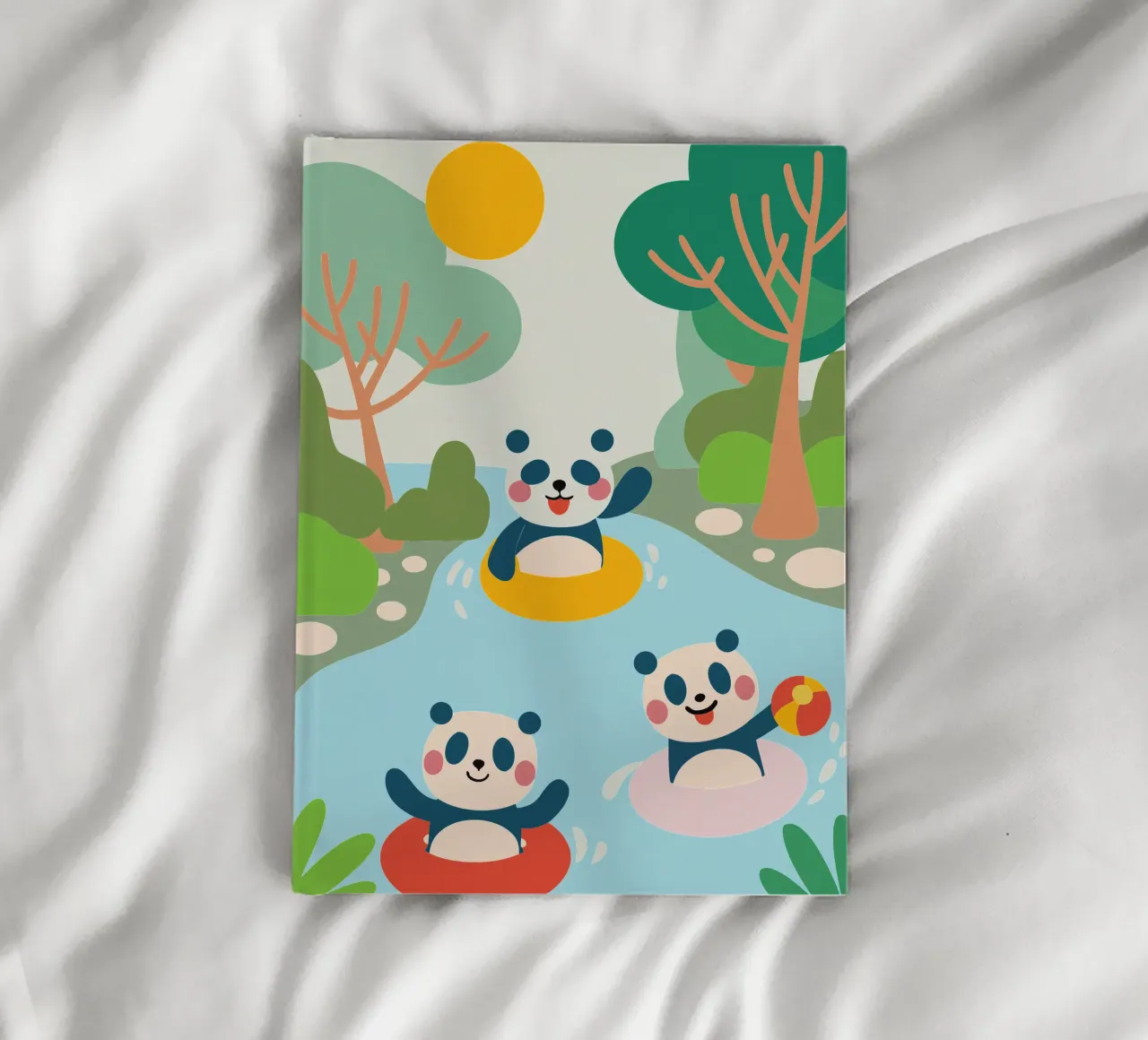 Three Pandas Play notebook by CUTE ANIMALS