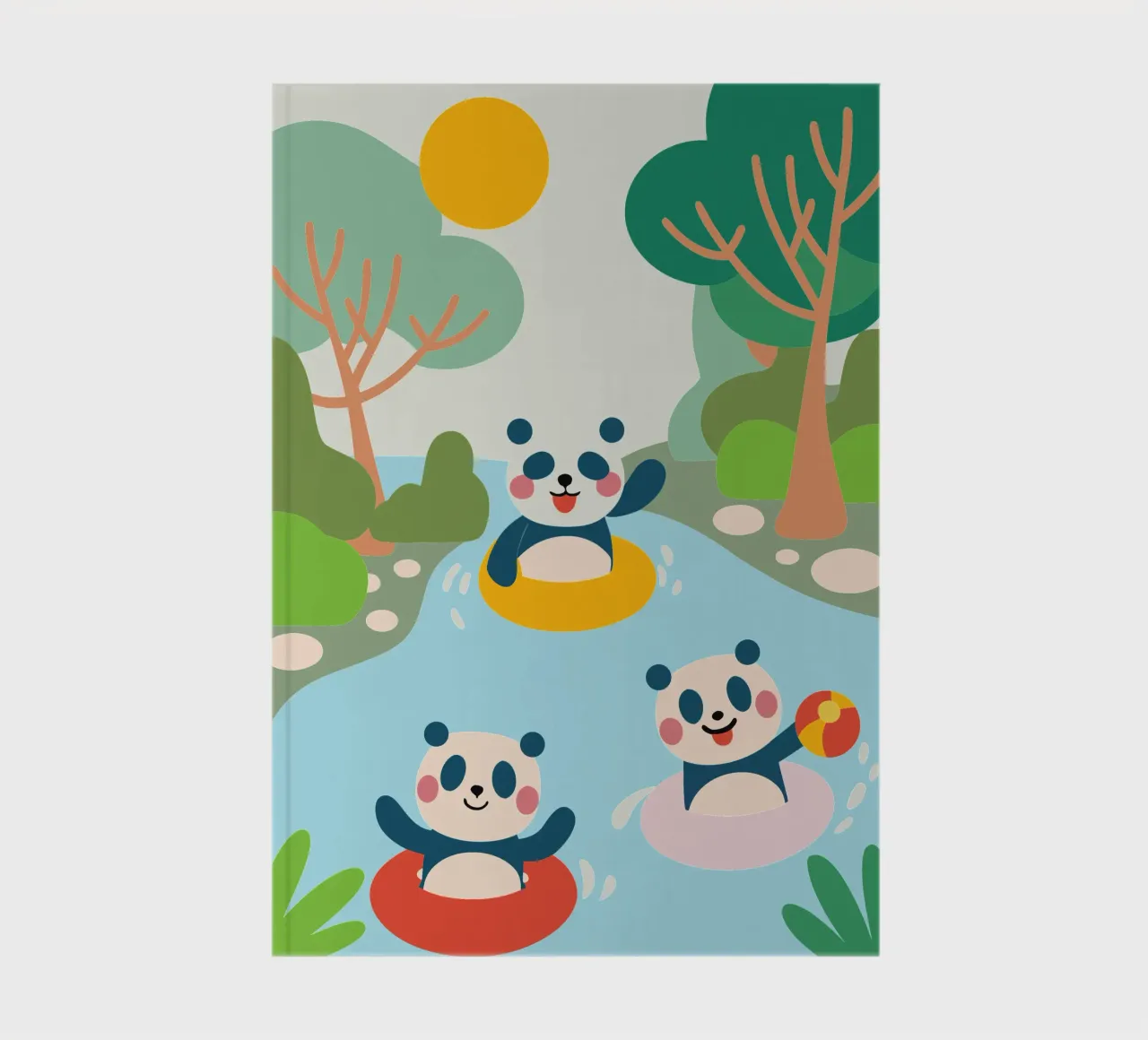 Three Pandas Play notebook by CUTE ANIMALS