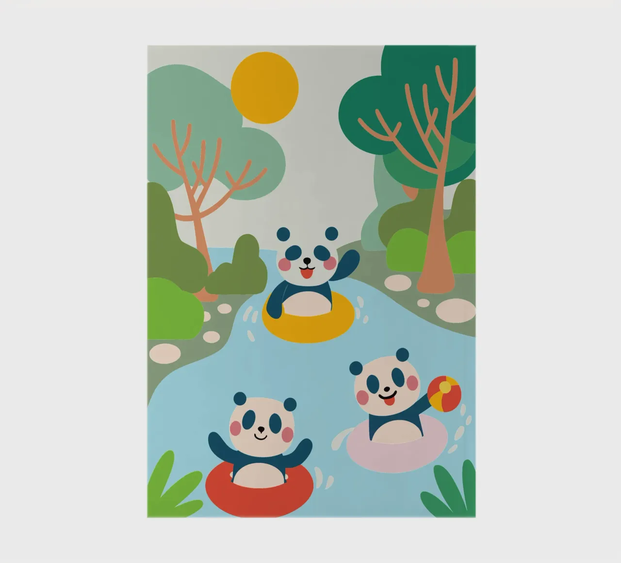 Three Pandas Play notebook by CUTE ANIMALS