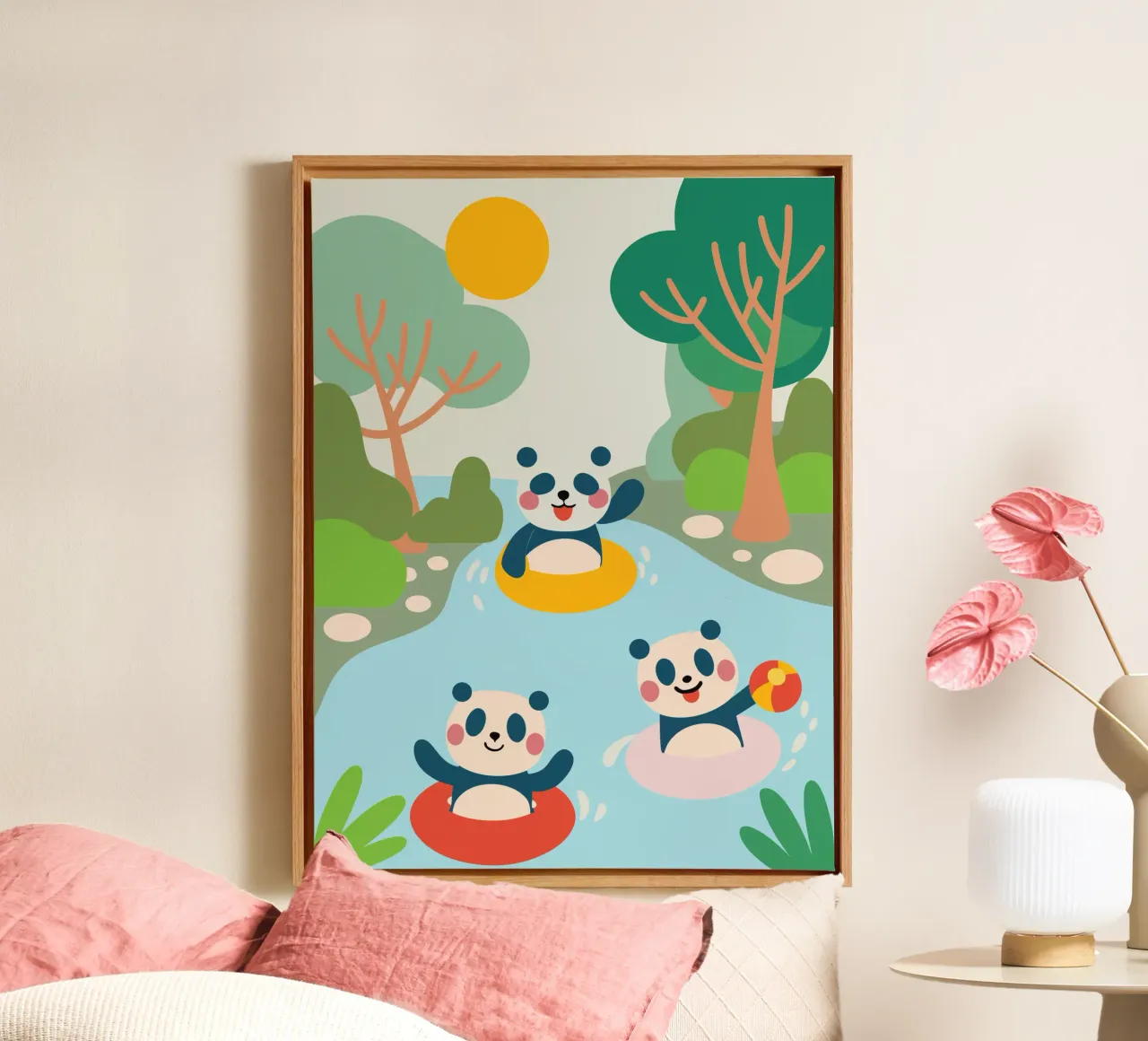 Three Pandas Play canvas by CUTE ANIMALS