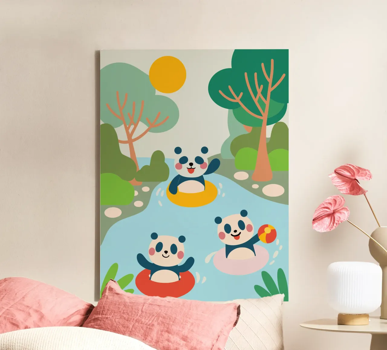 Three Pandas Play canvas by CUTE ANIMALS