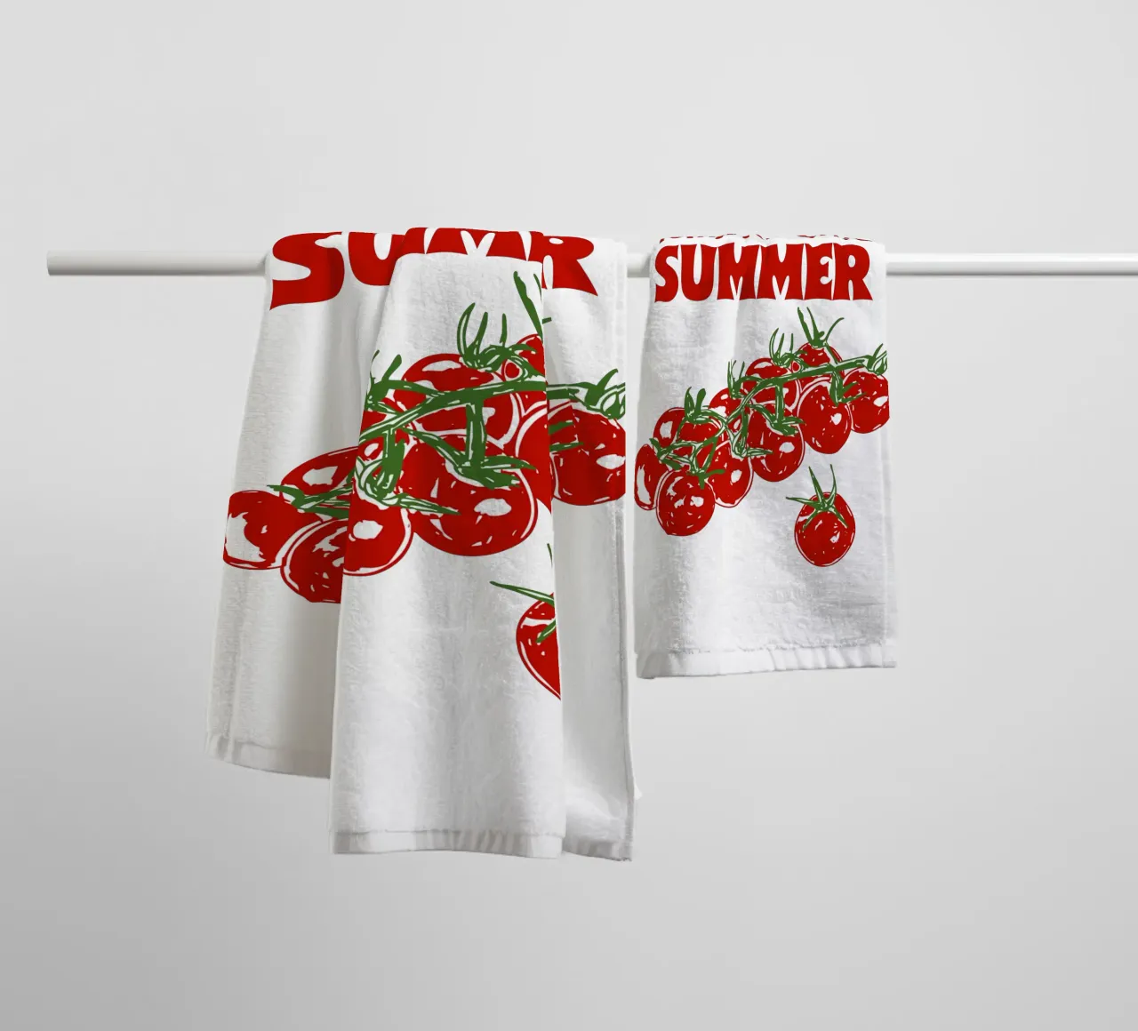 Tomato Girl Summer Aesthetic Illustration towel by EDMPROJECT