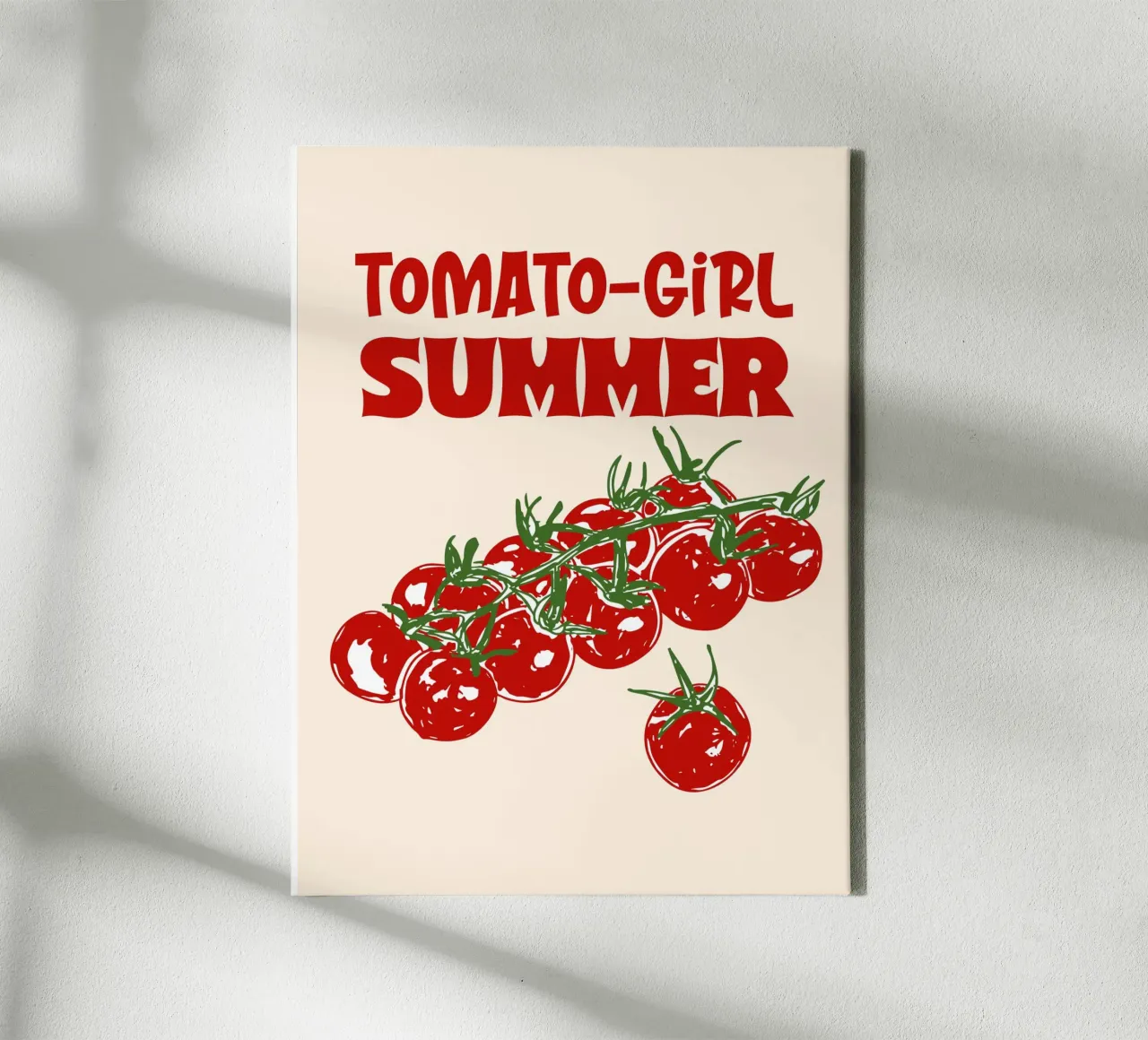 Tomate Mädchen Sommer Ästhetische Illustration Leinwand mit Schattenfugenrahmen von EDMPROJECT