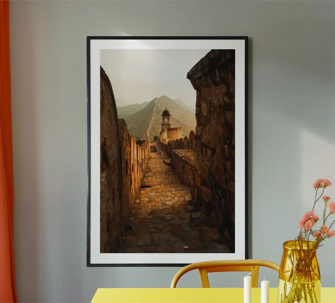 Amber Fort Walls, Rajasthan, India poster by Wanderlust Vibes