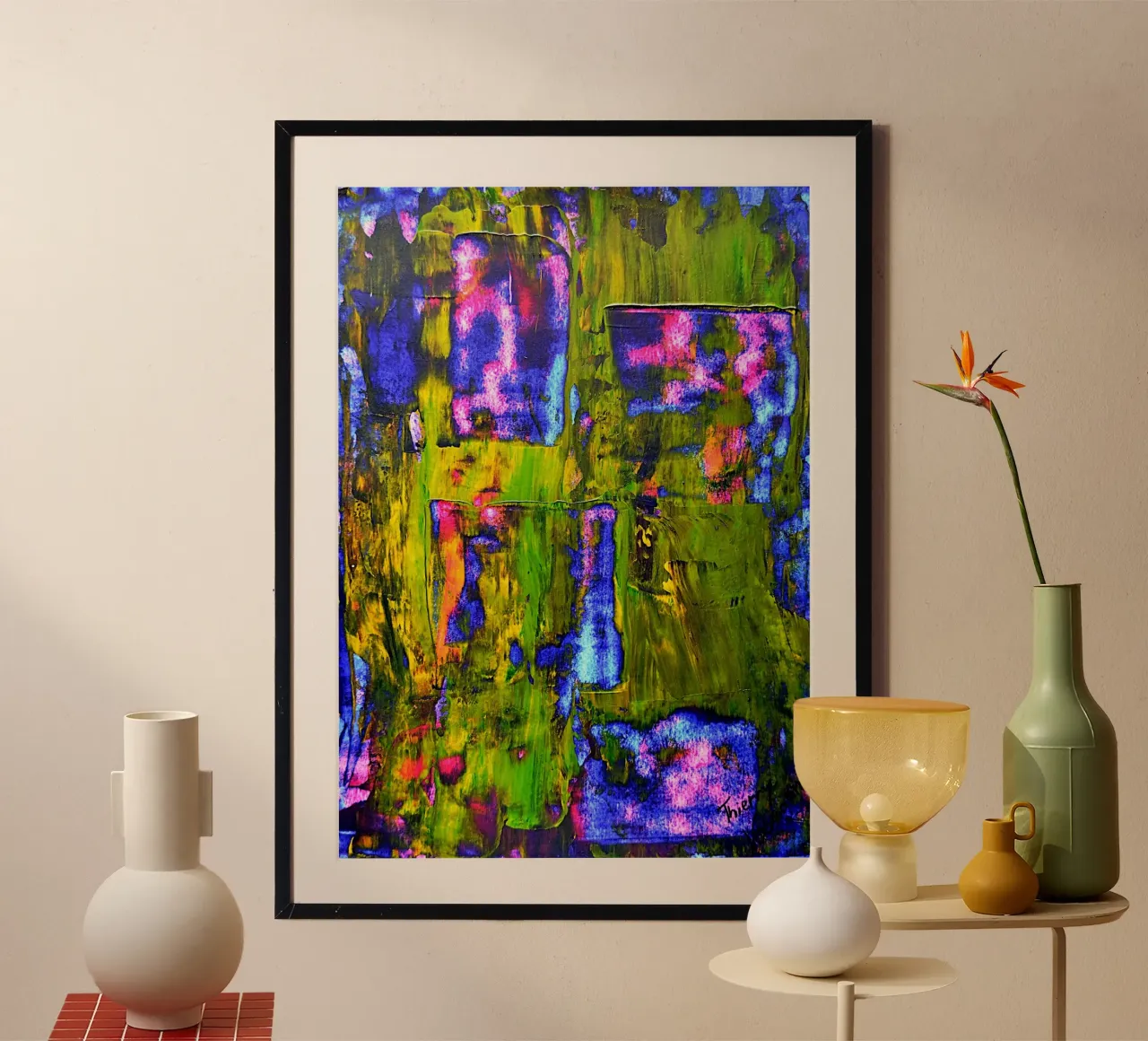 Inspired by Hans Hofmann. 5. poster con telaio in legno da Thierry Vobmann Abstract painting