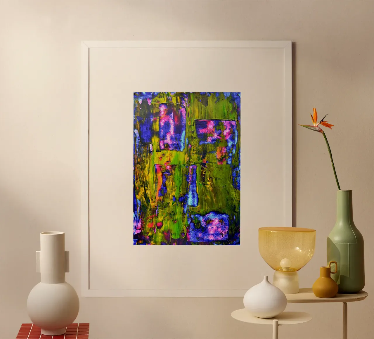 Inspired by Hans Hofmann. 5. poster con telaio in legno da Thierry Vobmann Abstract painting