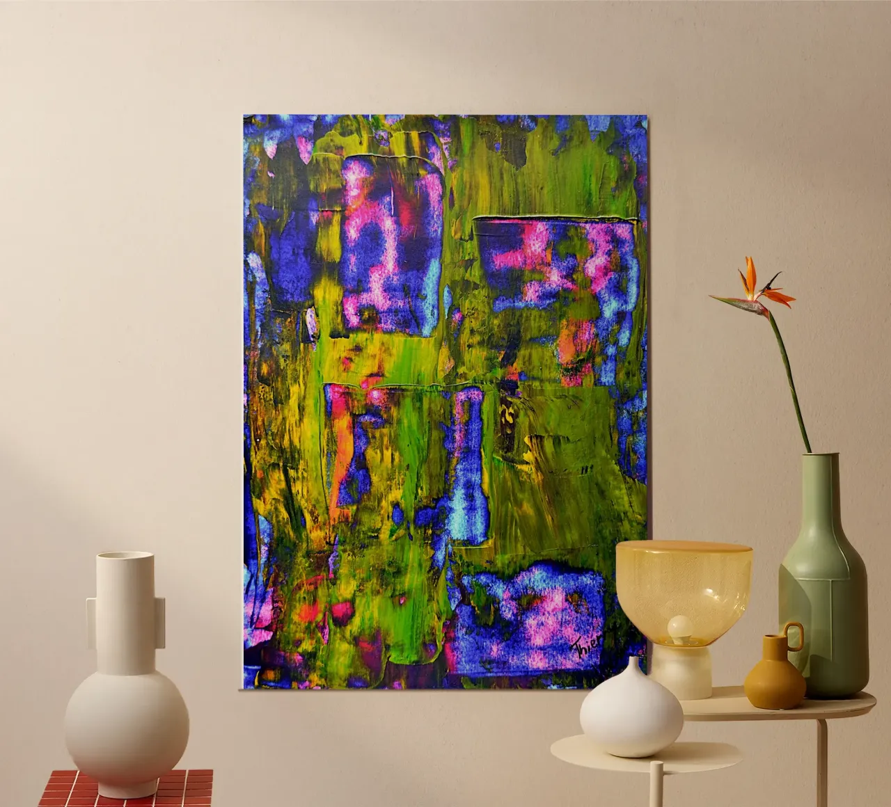 Inspired by Hans Hofmann. 5. poster con telaio in legno da Thierry Vobmann Abstract painting