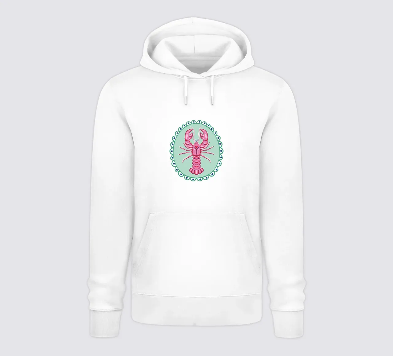 Preppy lobster - pink and green hoodie by Vivdesign