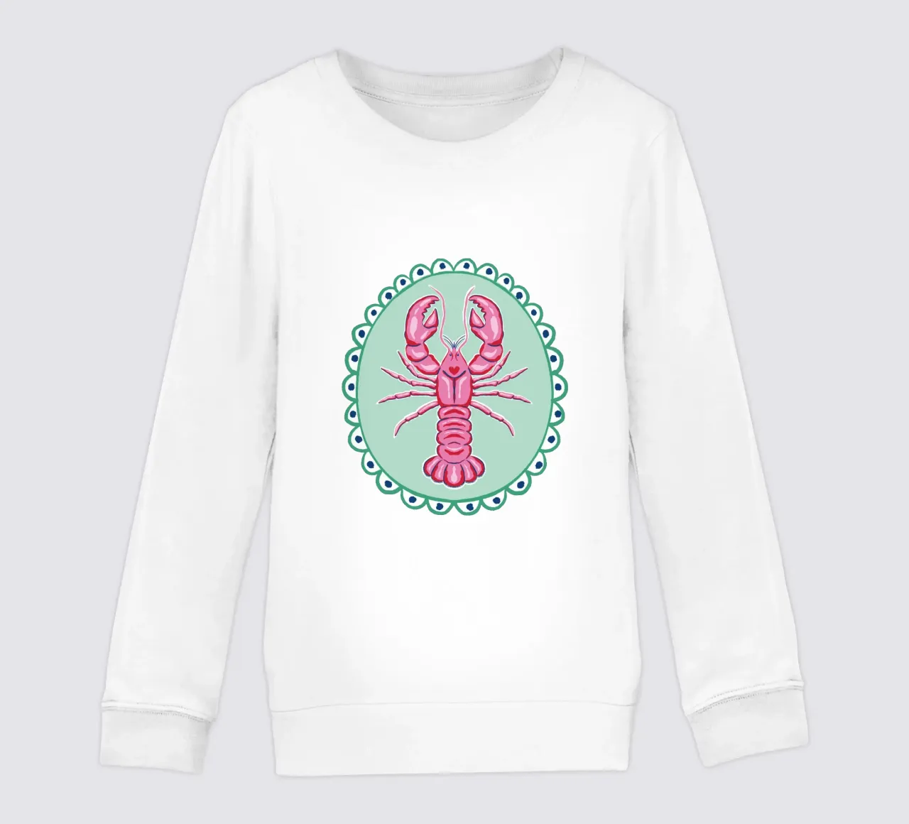 Preppy lobster - pink and green kids sweatshirt by Vivdesign
