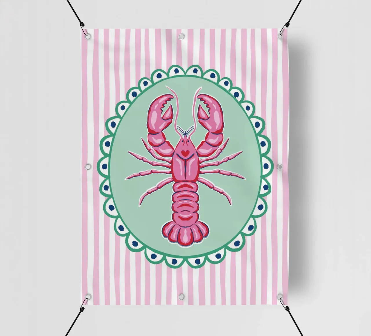 Preppy lobster - pink and green pvc cover by Vivdesign