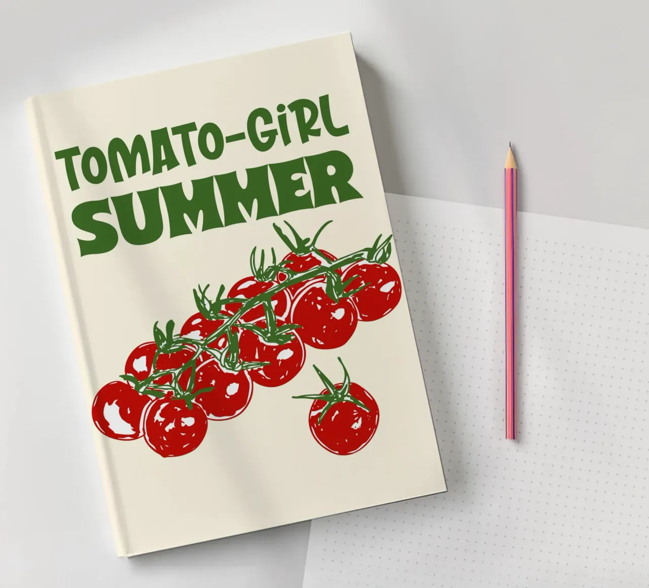 Tomato Girl Summer Vibes Illustration notebook by EDMPROJECT