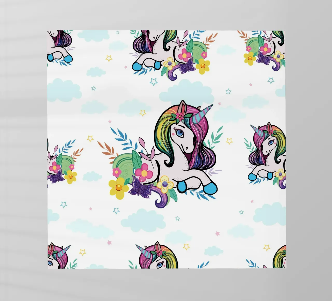 Unicornio con flores lámina retroiluminada de gulsengunel