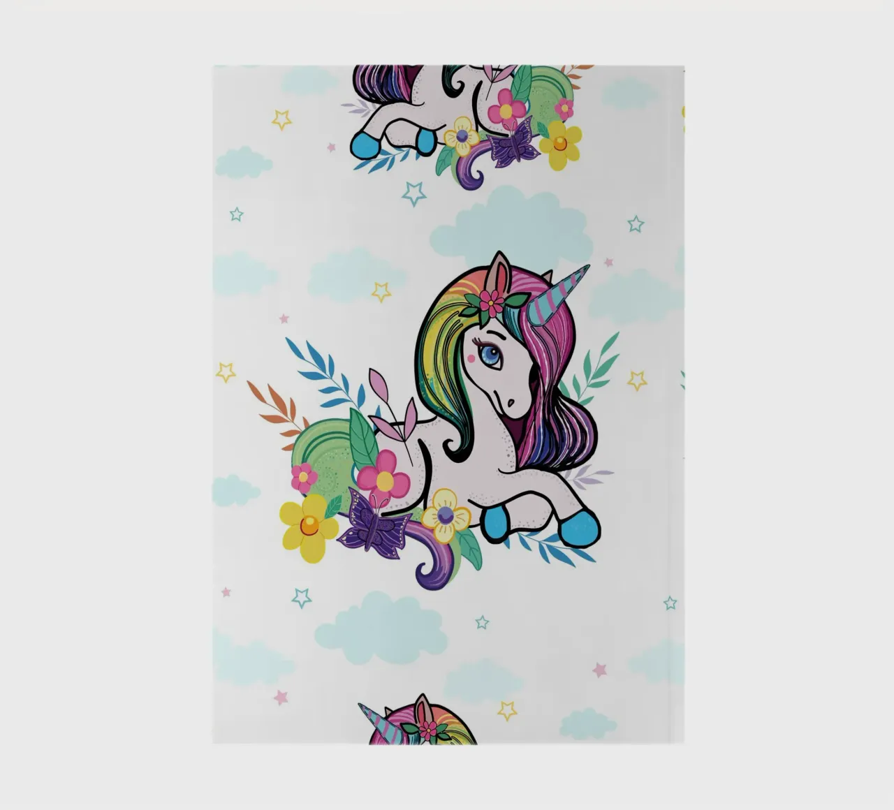 Unicorn pattern with flowers notebook by gulsengunel
