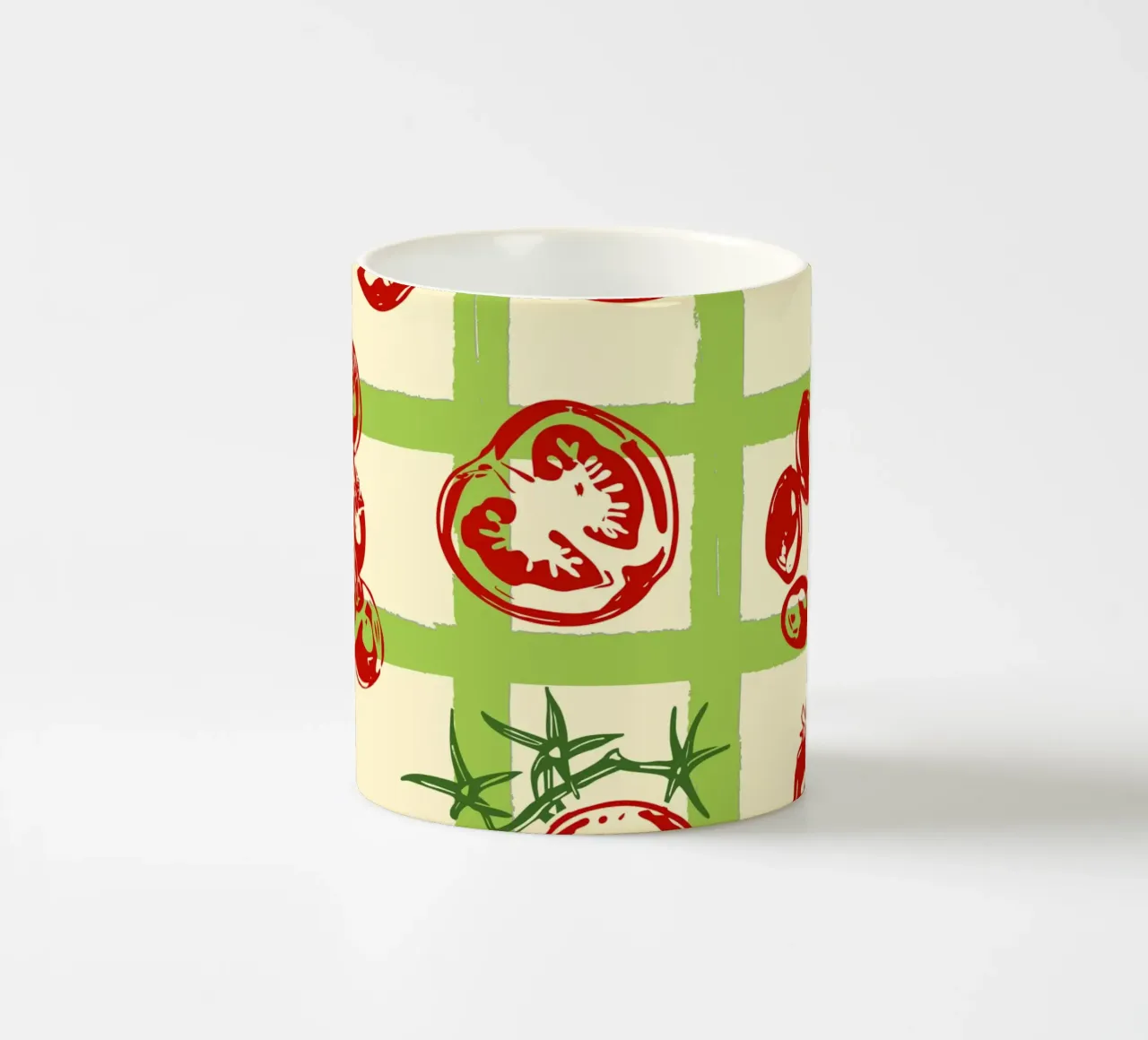 Tomato Picnic Pattern – Vintage Garden Illustration tazza in ceramica da EDMPROJECT