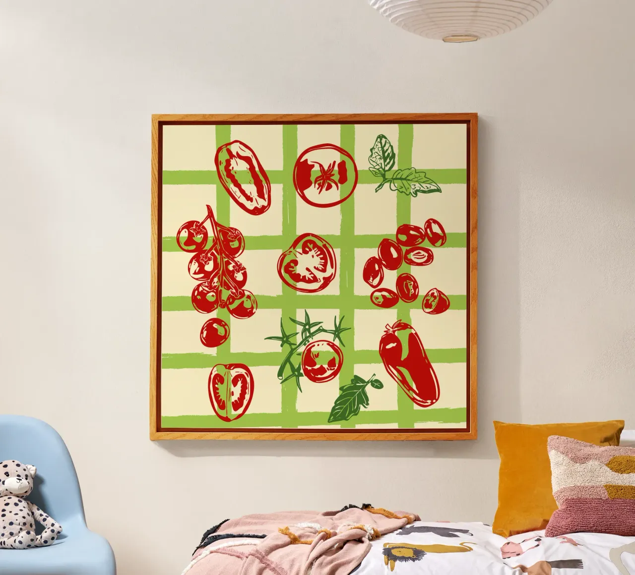 Tomato Picnic Pattern - Vintage Garden Illustration acrylic glass by EDMPROJECT