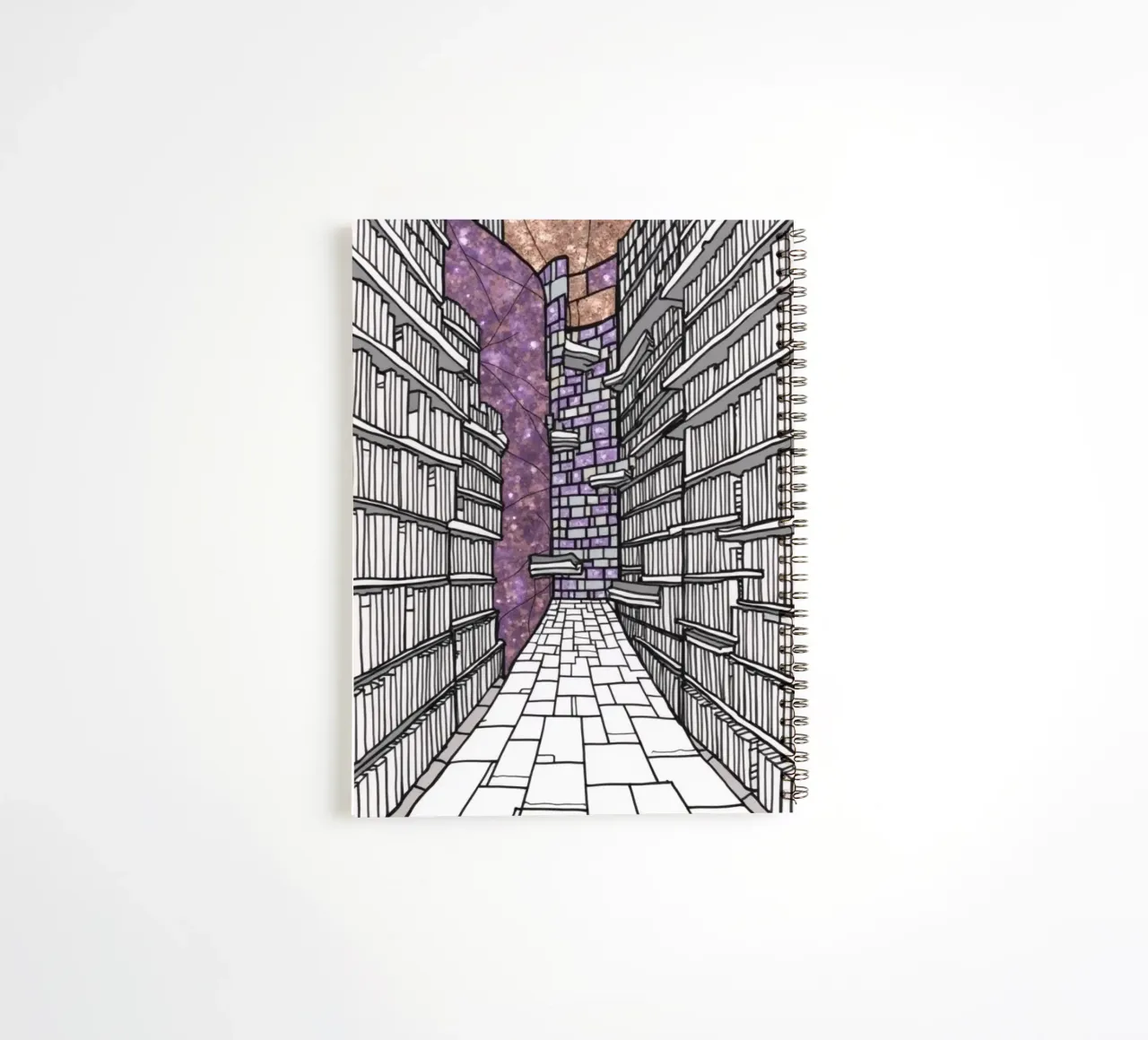 The Library 2 spiral notebook by Dustlight Atelier