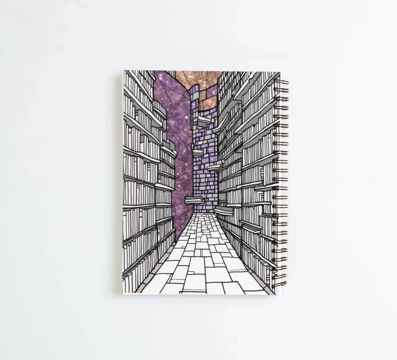 The Library 2 spiral notebook by Dustlight Atelier