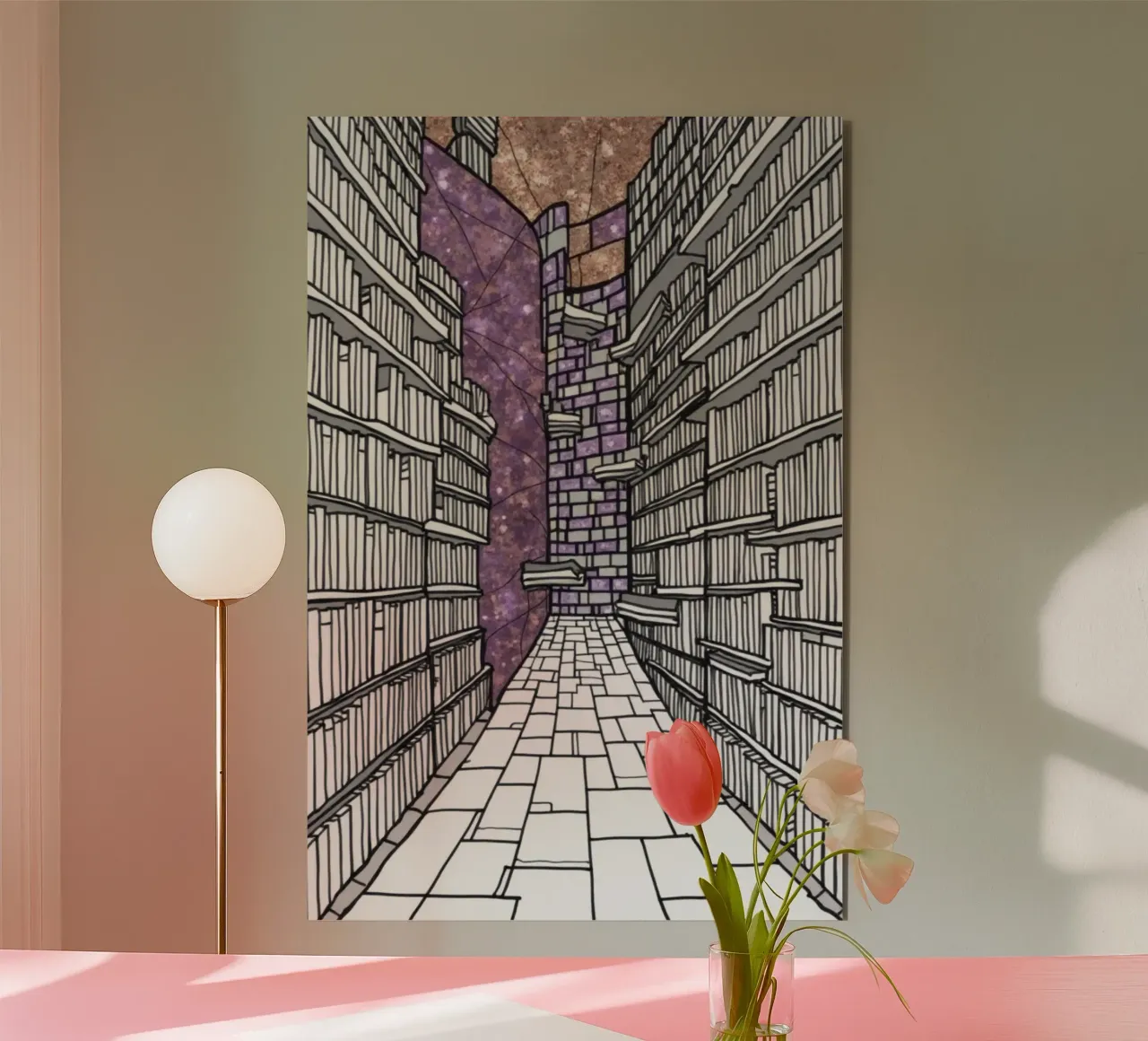 La Biblioteca 2 alluminio dibond da Dustlight Atelier