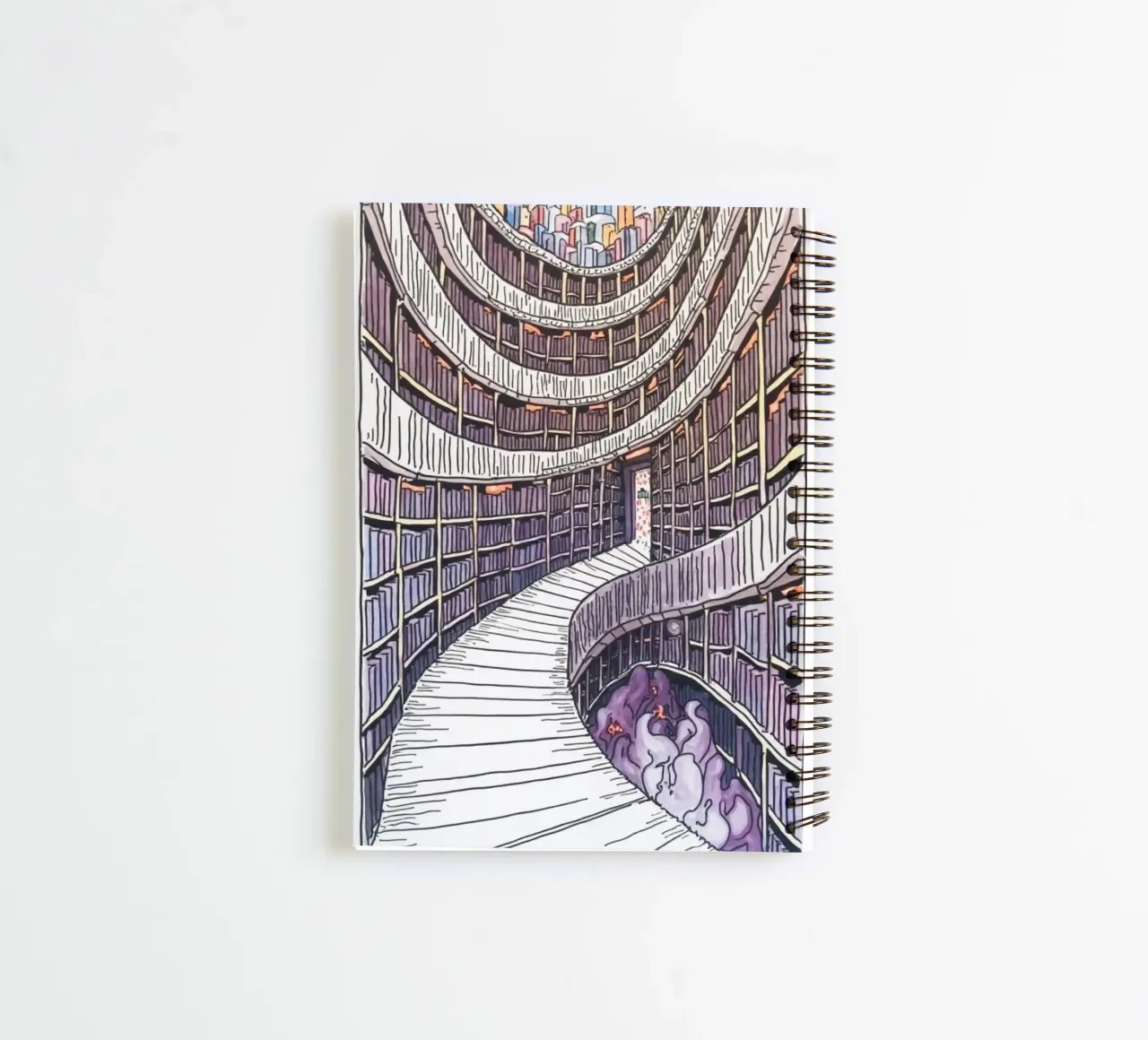 The Library 3 spiral notebook by Dustlight Atelier