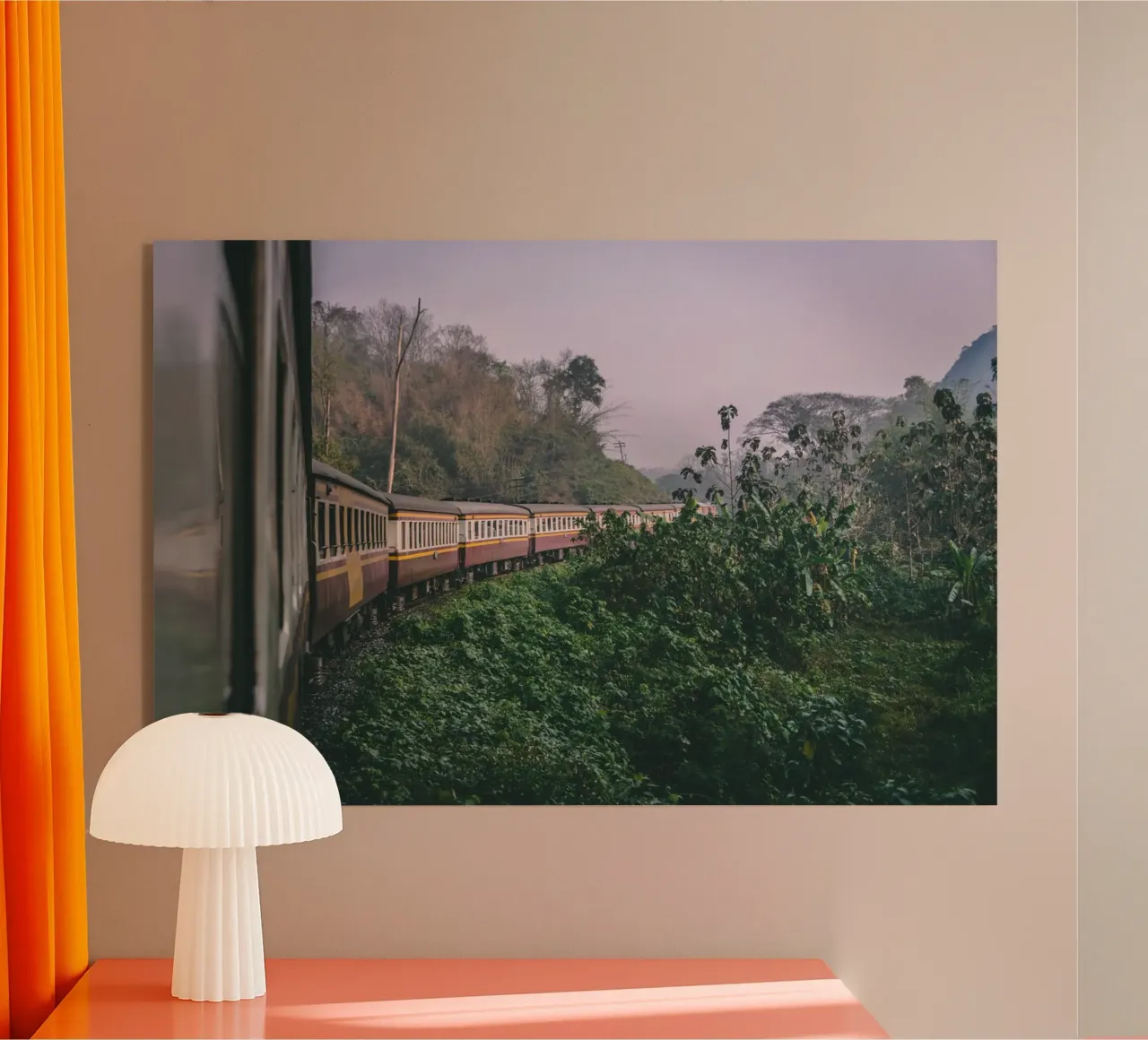 Jungle Train Journey, Thailand acrylic glass by Wanderlust Vibes