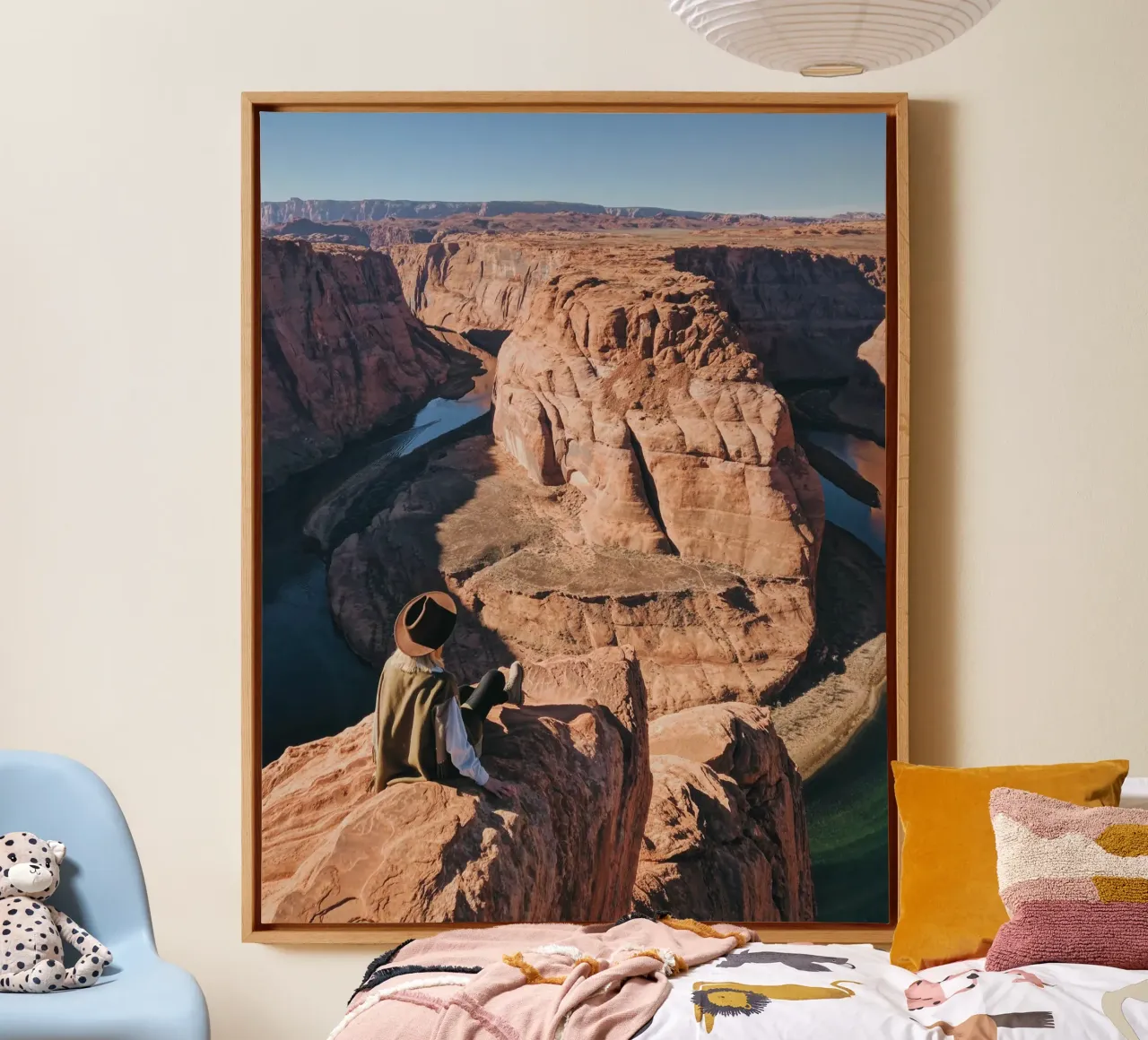 Uitkijkend over Horseshoe Bend, Arizona, Verenigde Staten canvas met Baklijst van Wanderlust Vibes