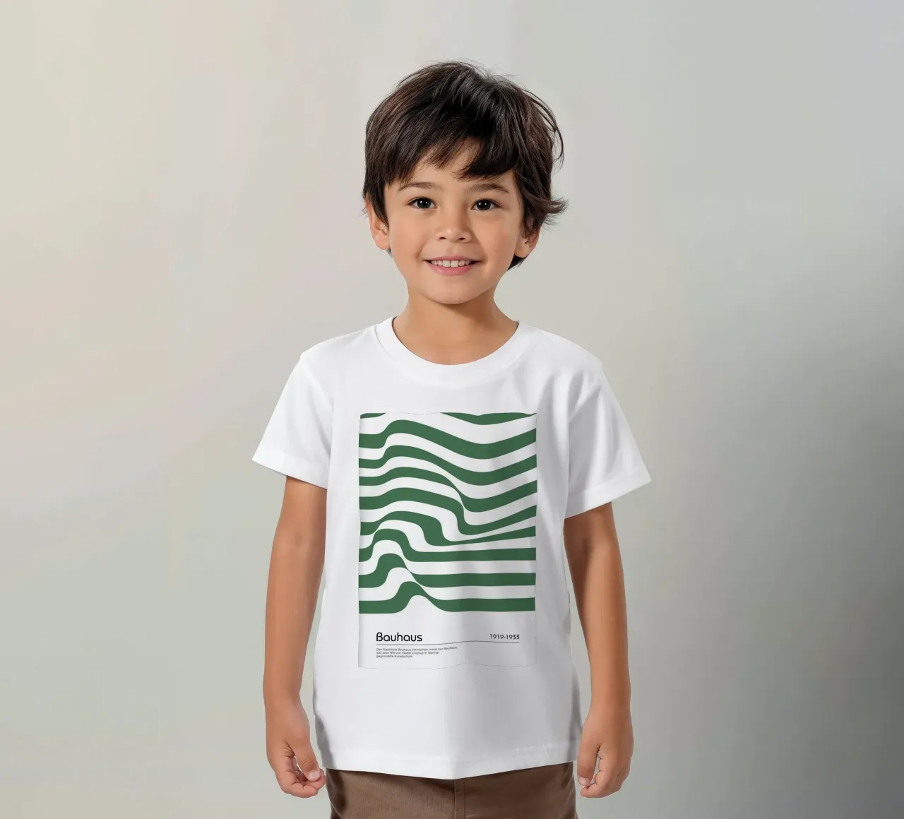 strisce verdi linee ondulate t-shirt bambini da David Taylor