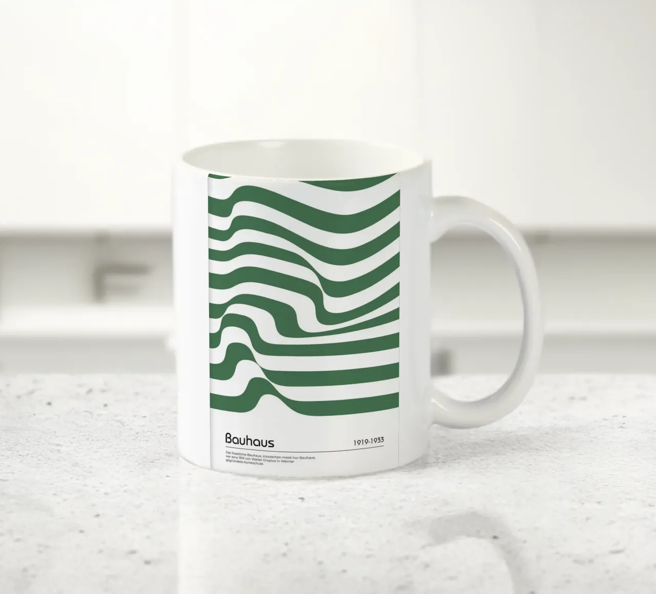 strisce verdi linee ondulate tazza in ceramica da David Taylor