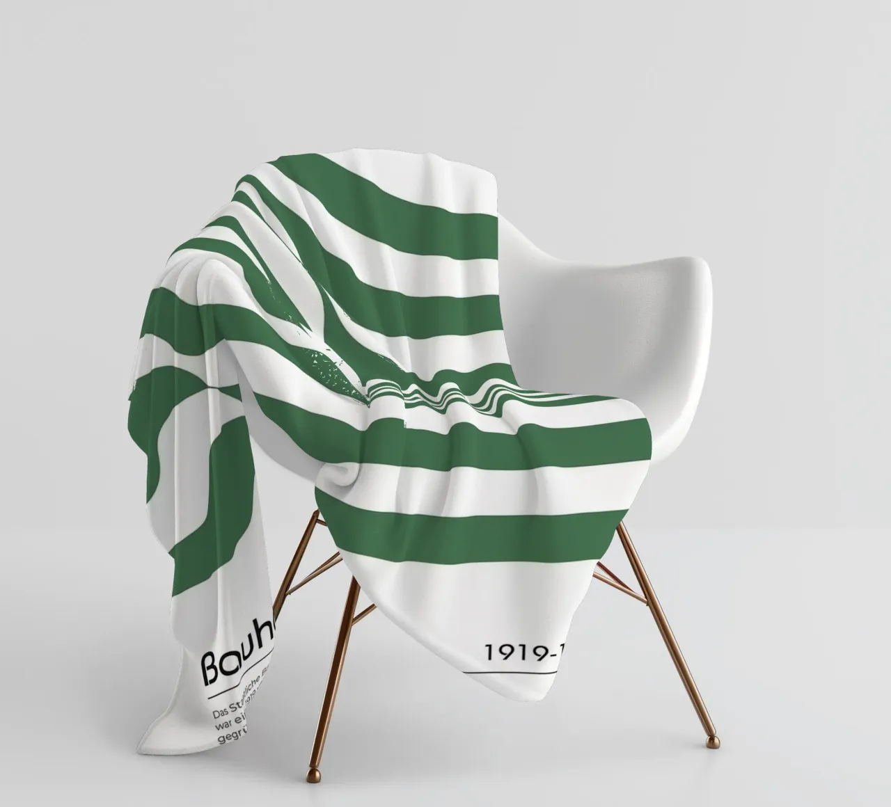 strisce verdi linee ondulate coperta in pile da David Taylor