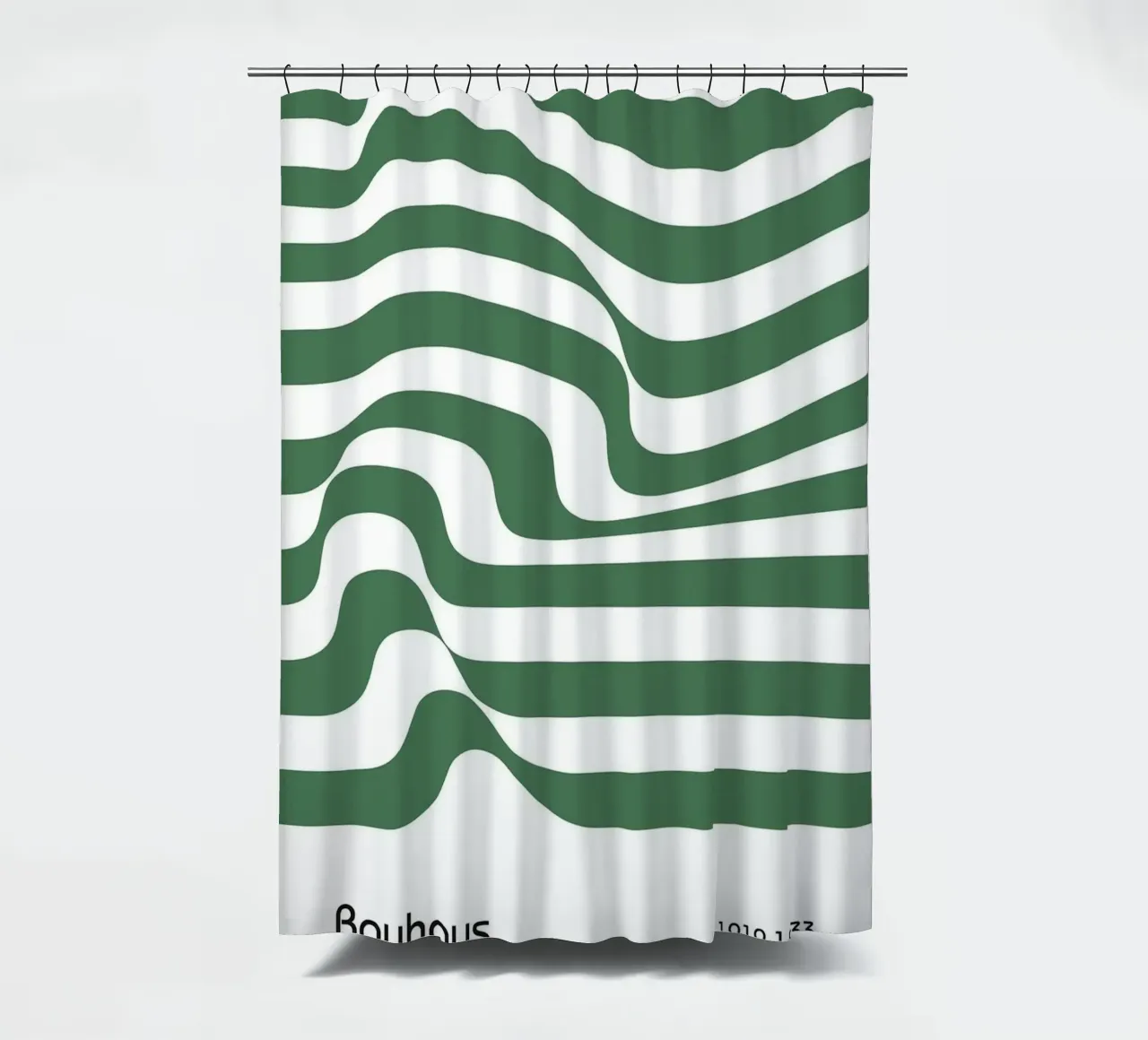 strisce verdi linee ondulate tenda da doccia da David Taylor