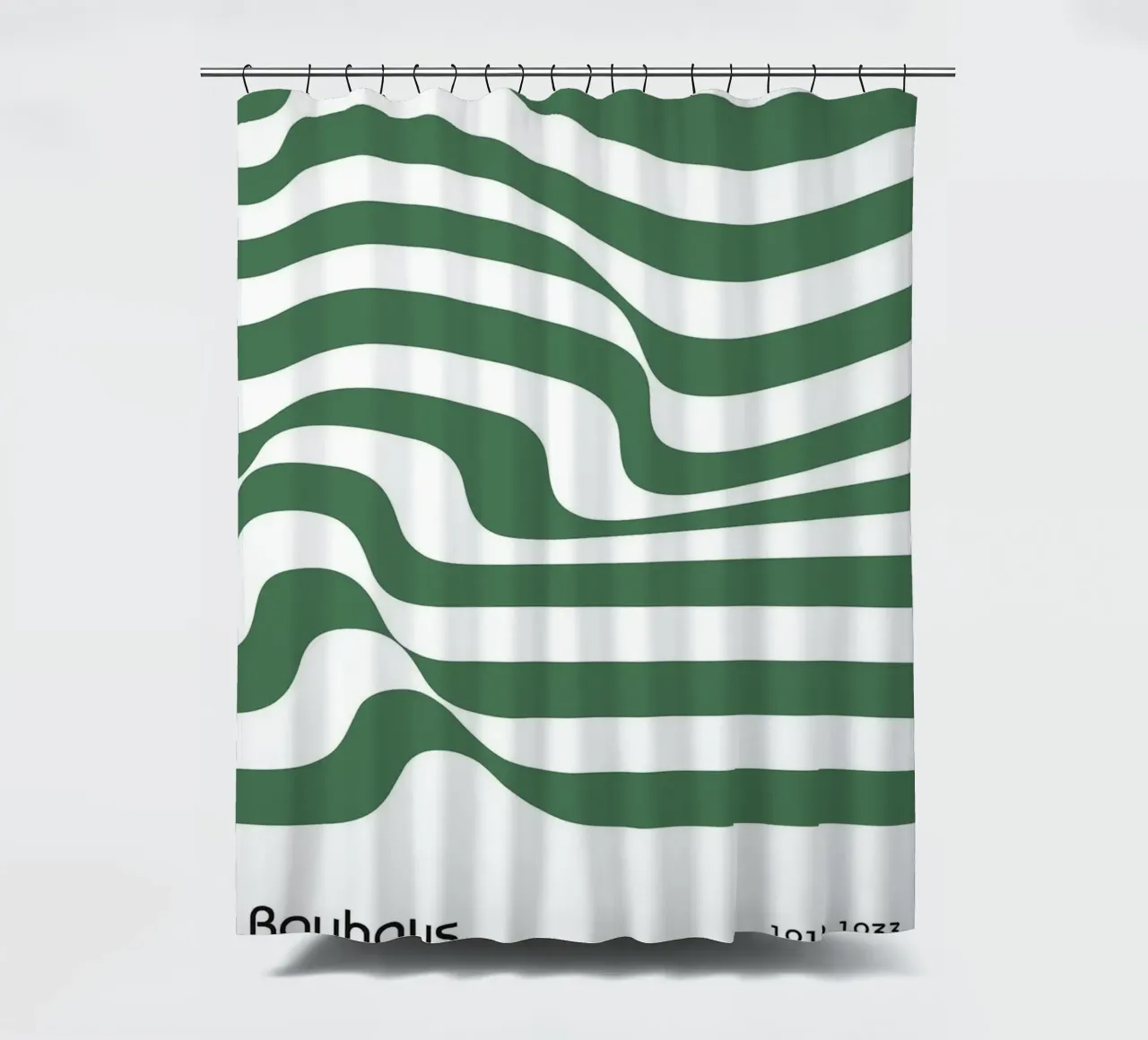 strisce verdi linee ondulate tenda da doccia da David Taylor