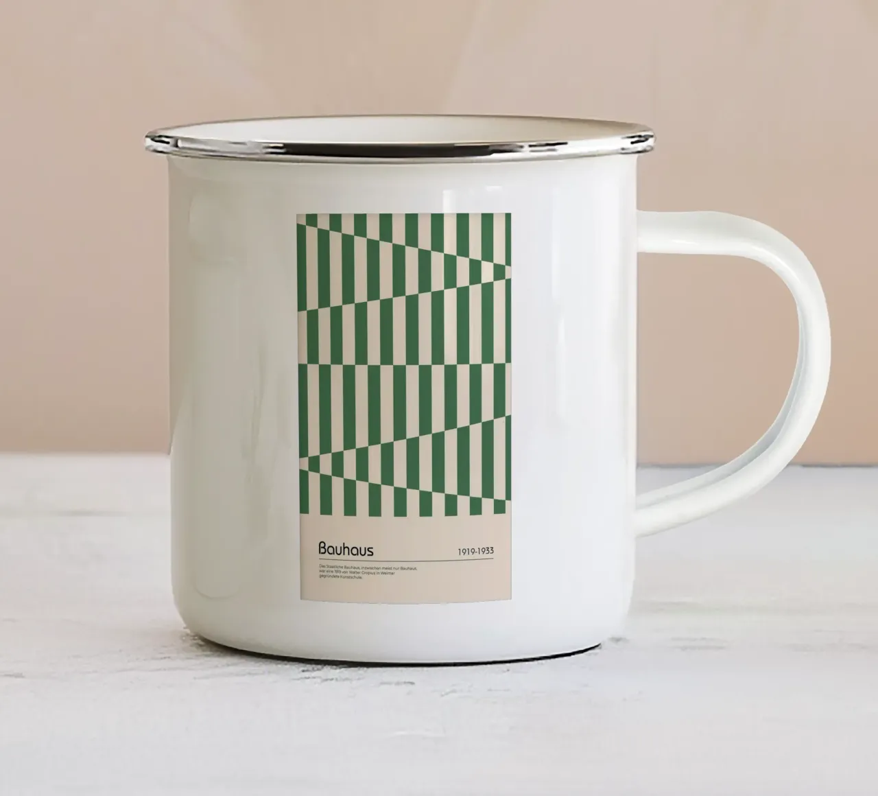 triangoli strisce linee tazza in smalto da David Taylor