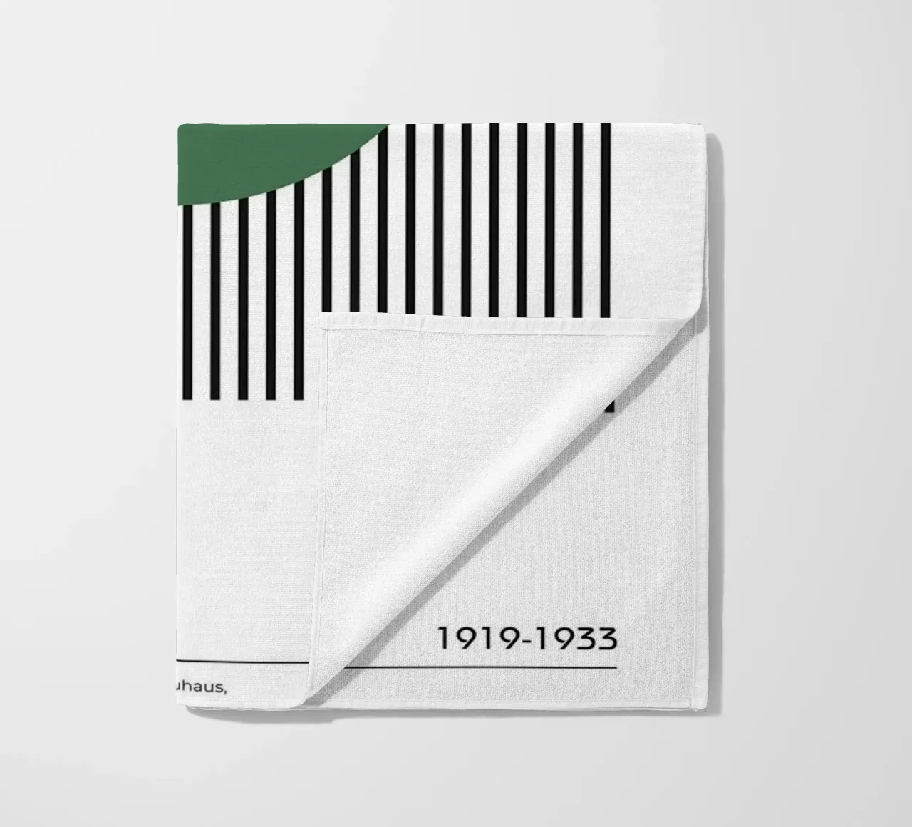 cerchio verde linee verticali nere telo mare da David Taylor