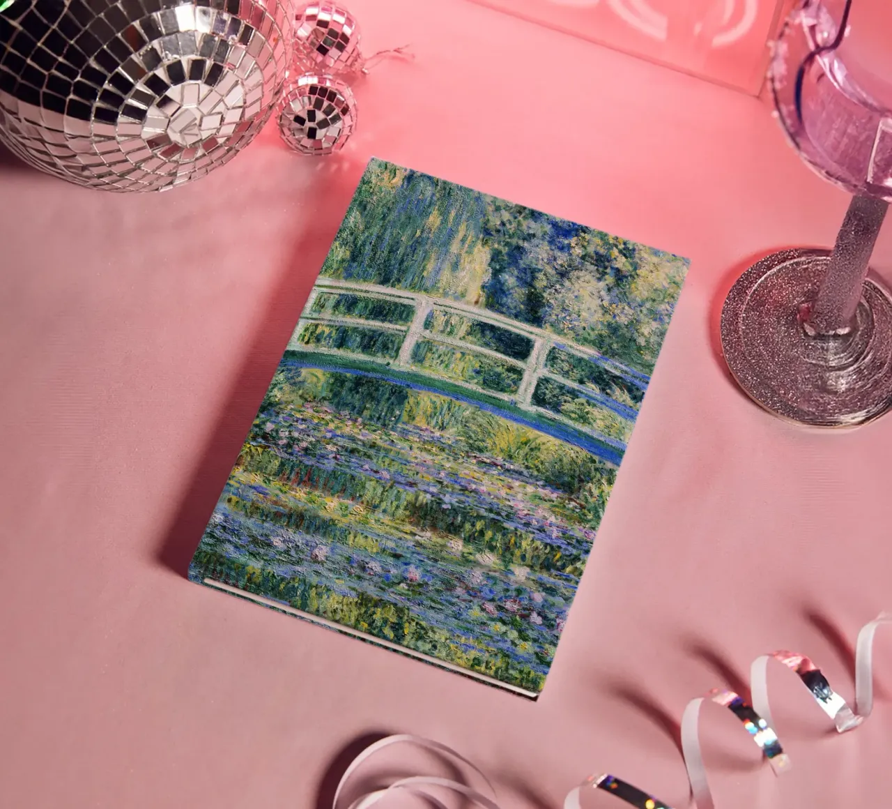 Water Lilies and Japanese Bridge (1899) by Claude Monet notebook by Classic Art Prints