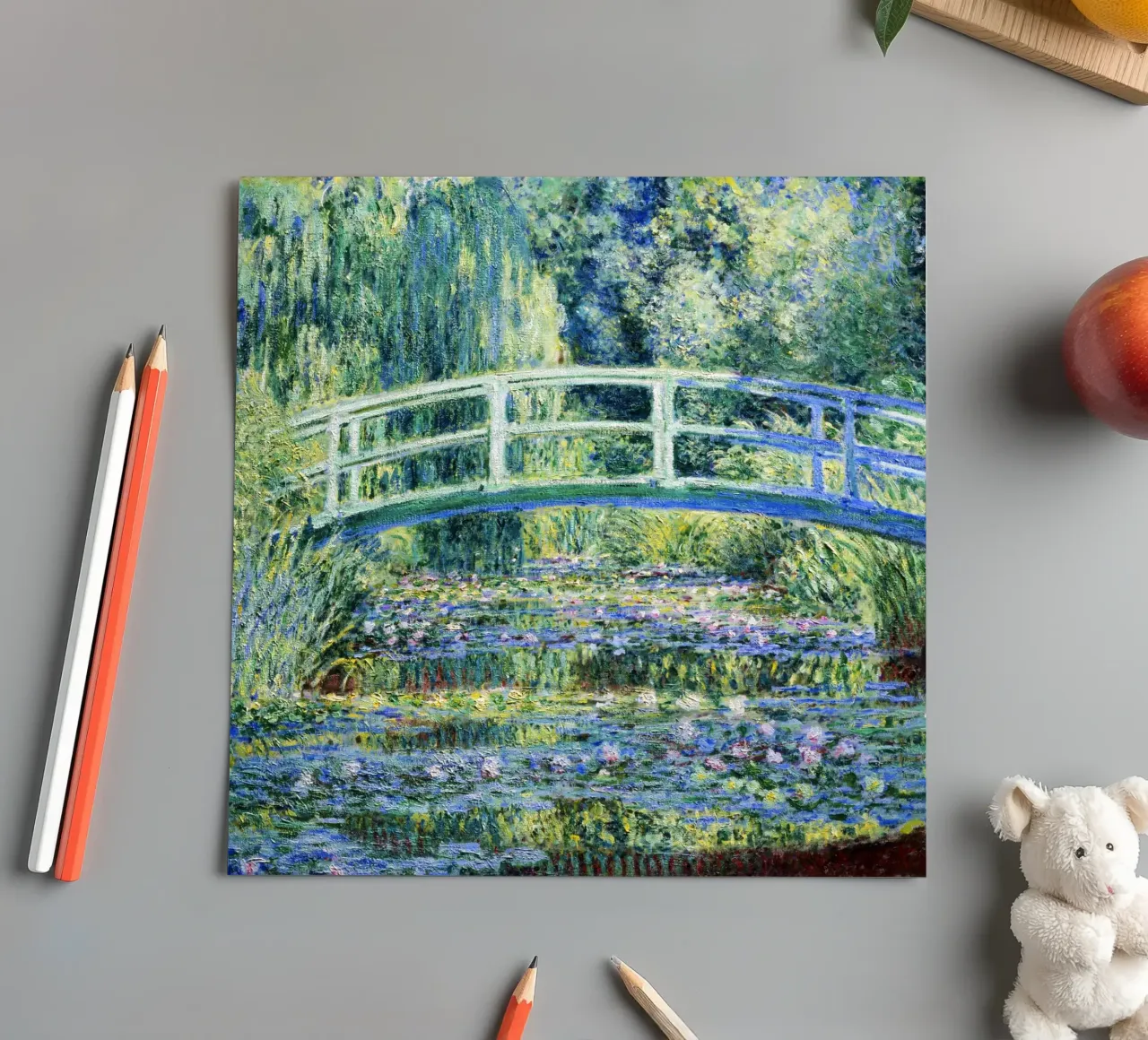 Water Lilies and Japanese Bridge (1899) by Claude Monet sticker sheet by Classic Art Prints