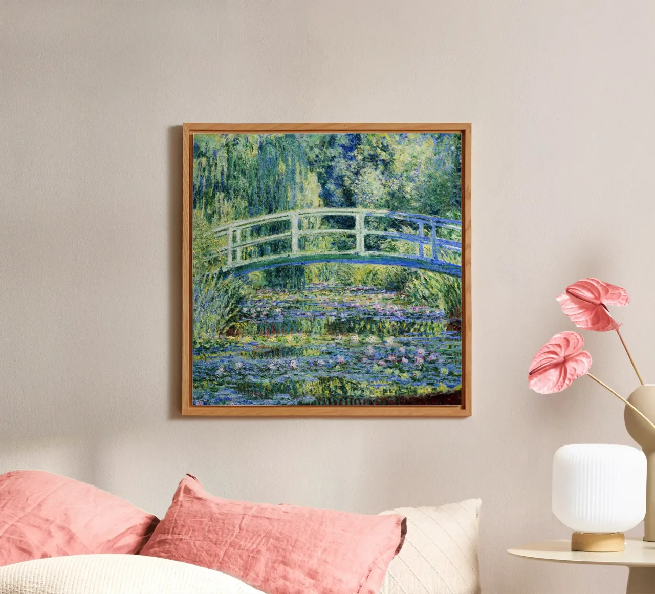 Ninfee e ponte giapponese (1899) di Claude Monet pannello forex da Classic Art Prints